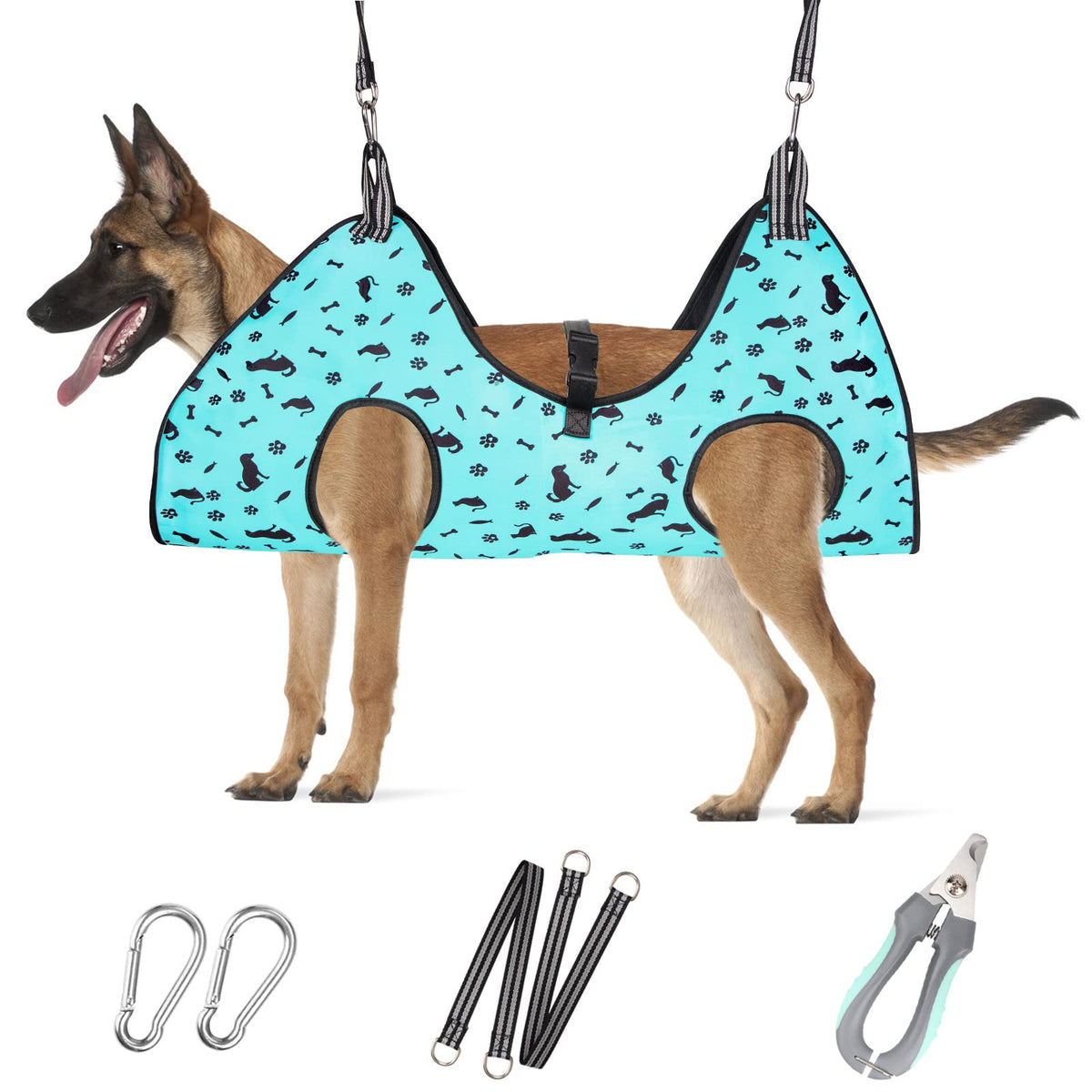 Ateson Dog Grooming Hammock - Pet Harness For Grooming Nail Trimming (Xl 80Lb), Dog Sling For Nail Clipping, Dog Hanging Holder For Cutting Nail With Nail Clippers