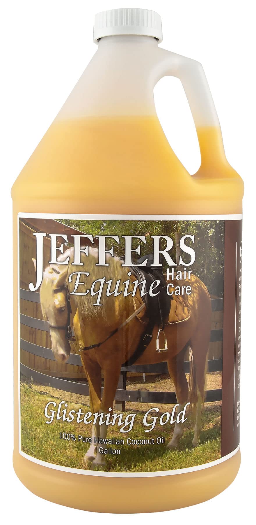 Jeffers Equine Glistening Gold Horse Shampoo, 32 Oz -All Natural Tearless Shampoo For Horses, Moisturizing With Vitamin E & Coco