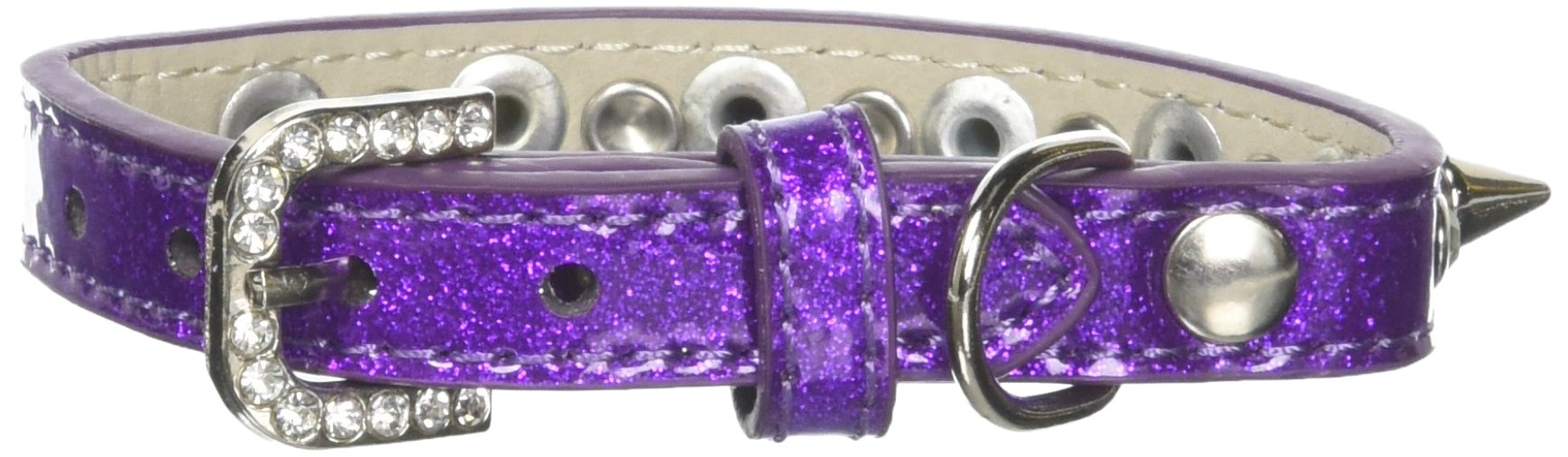 Dog, Puppy and Pet Ice Cream Collar, &quot;Crystal & Silver Spikes&quot; Purple 10