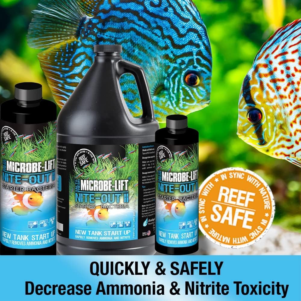 MICROBE-LIFT NITEHG12PEC Nite-Out II Aquarium and Fish Tank Cleaner for Rapid Ammonia and Nitrite Reduction, Freshwater and Salt