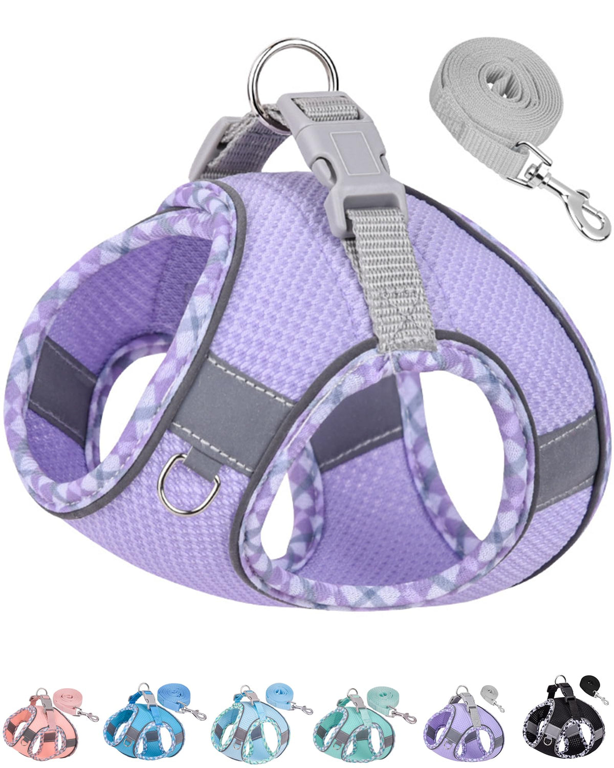 Petank Dog Harness For Small Medium Dogs No Pull, Puppy Harness And Leash Set, Easy Walk Dog Harness For Walking, Running, Training, Small Dog Harness, Medium Dog Harness (Purple, M), Ptjjxc021
