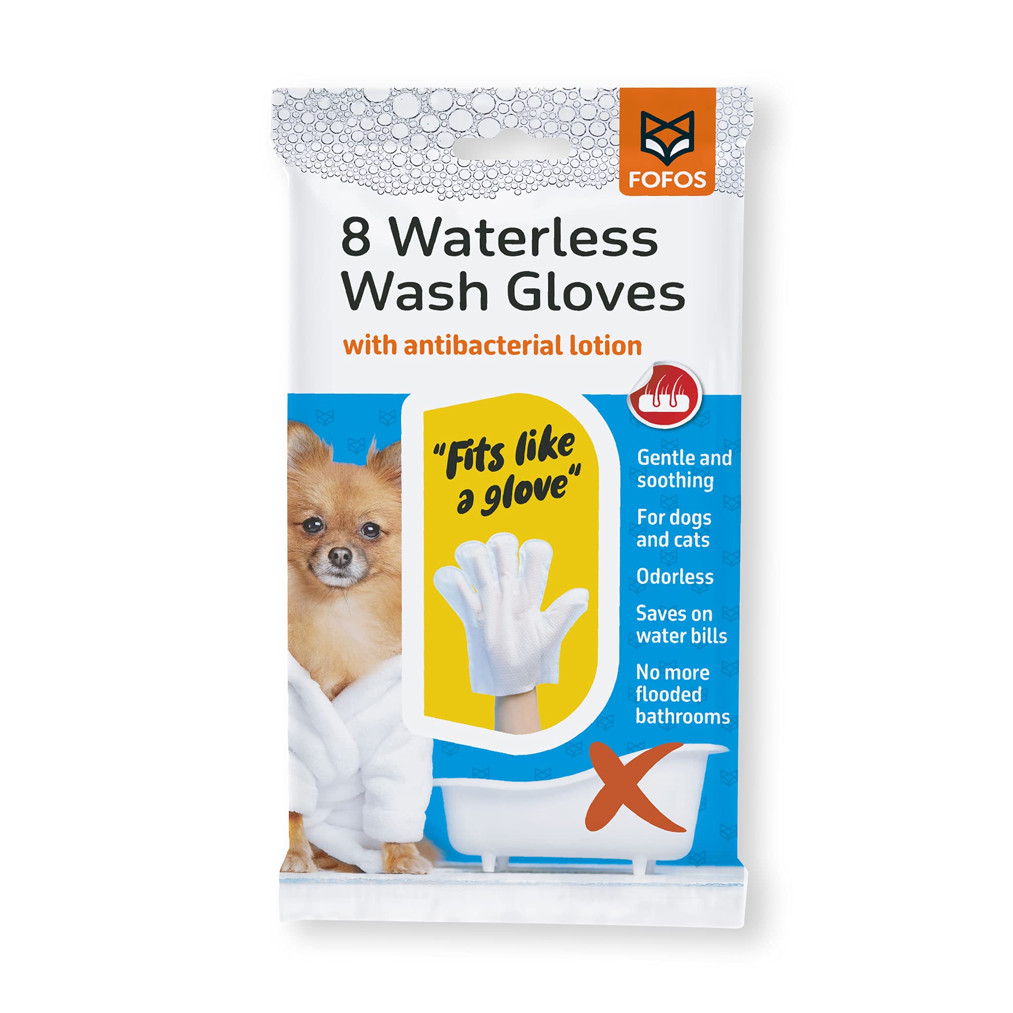 Barkbutler X Fofos-8 Waterless Dogs Shampoo Infused Dog Wet Wipes & Cat Wipes | Deep Cleansing Pet Wipes | Non-Alcoholic& Lick F