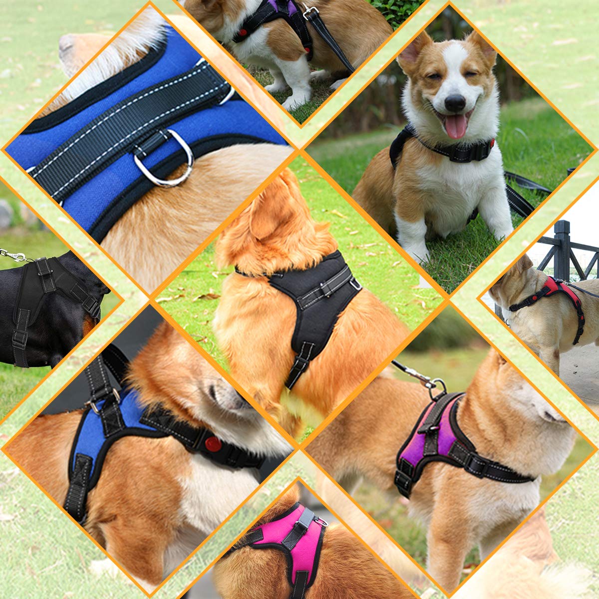 No Pull Dog Harness, Breathable Adjustable Comfort, Free Leash Included, For Small Medium Large Dog, Best For Training Walking Camo Xl