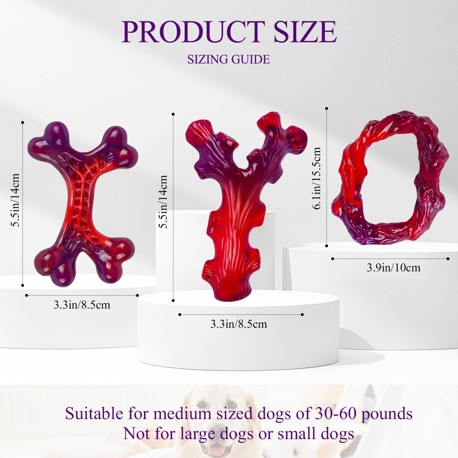 Frienhund 6-Pack Indestructible Dog Toys for Large Breed: Dog Toys for Aggressive Chewers, Nylon Dog Chew Bones for Large Dogs,