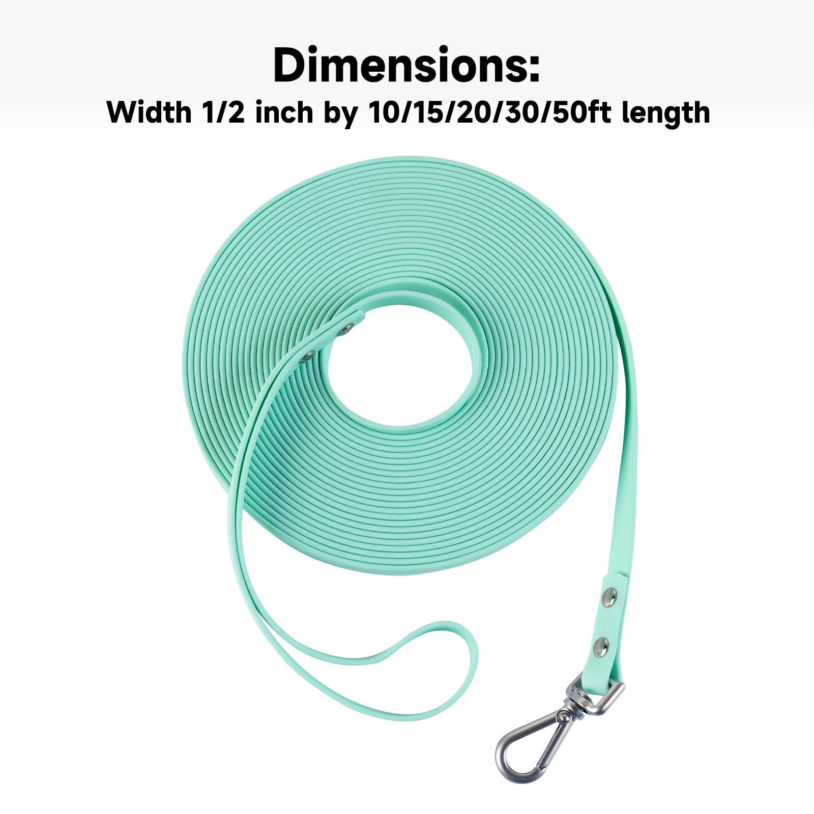 AUMAILI Dog Training Long Leash Waterproof Long Line Heavy Duty Outdoor Recall Lead 10ft 15ft 20ft 30ft 50ft for Small Medium La
