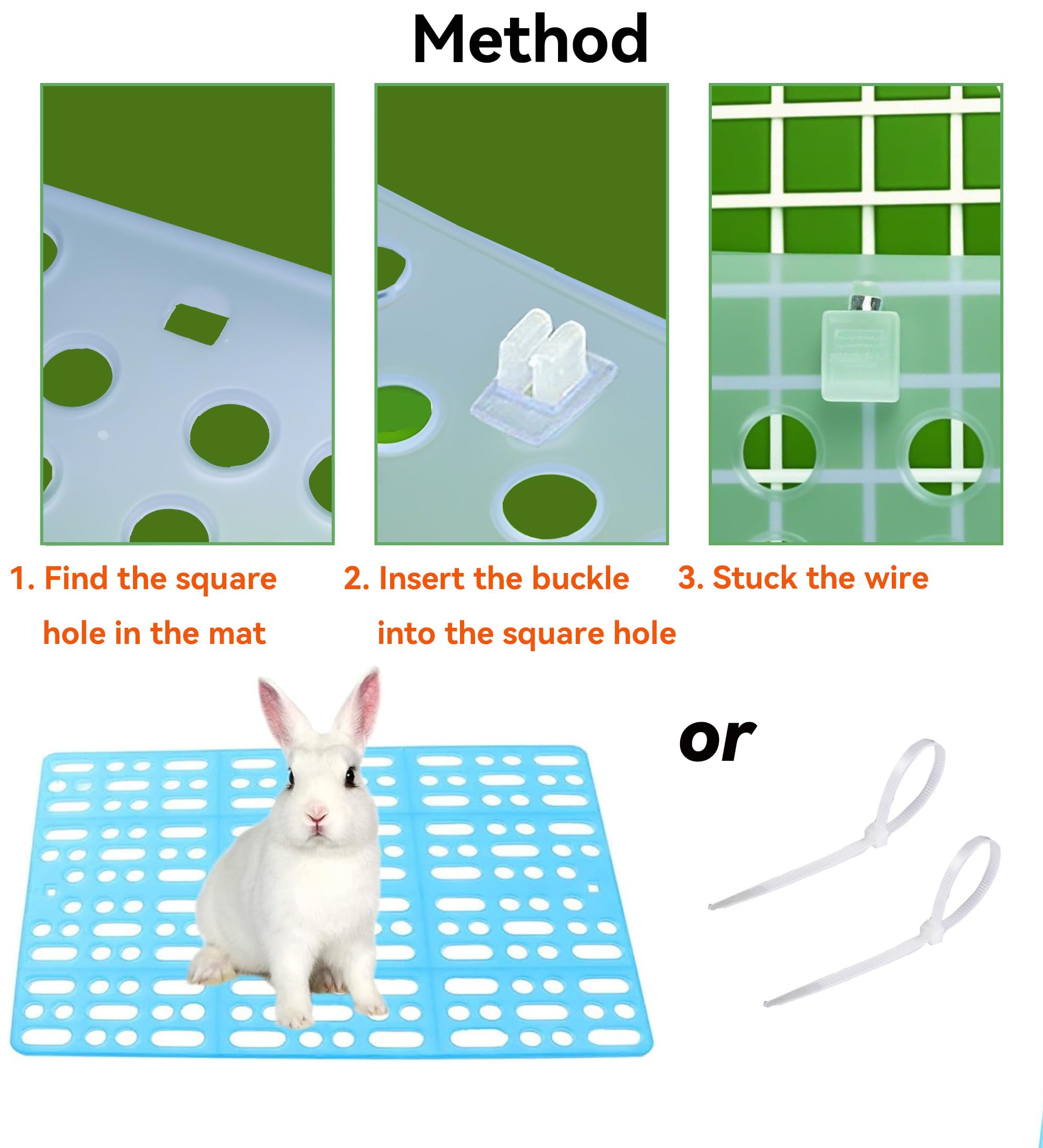 Jslzf Rabbit Cage Mat For Feet, 4 Pcs Plastic Rabbit Feet Pad Bunny Cage Floor Mat For Small Animal Resistant To Chew, Washable,