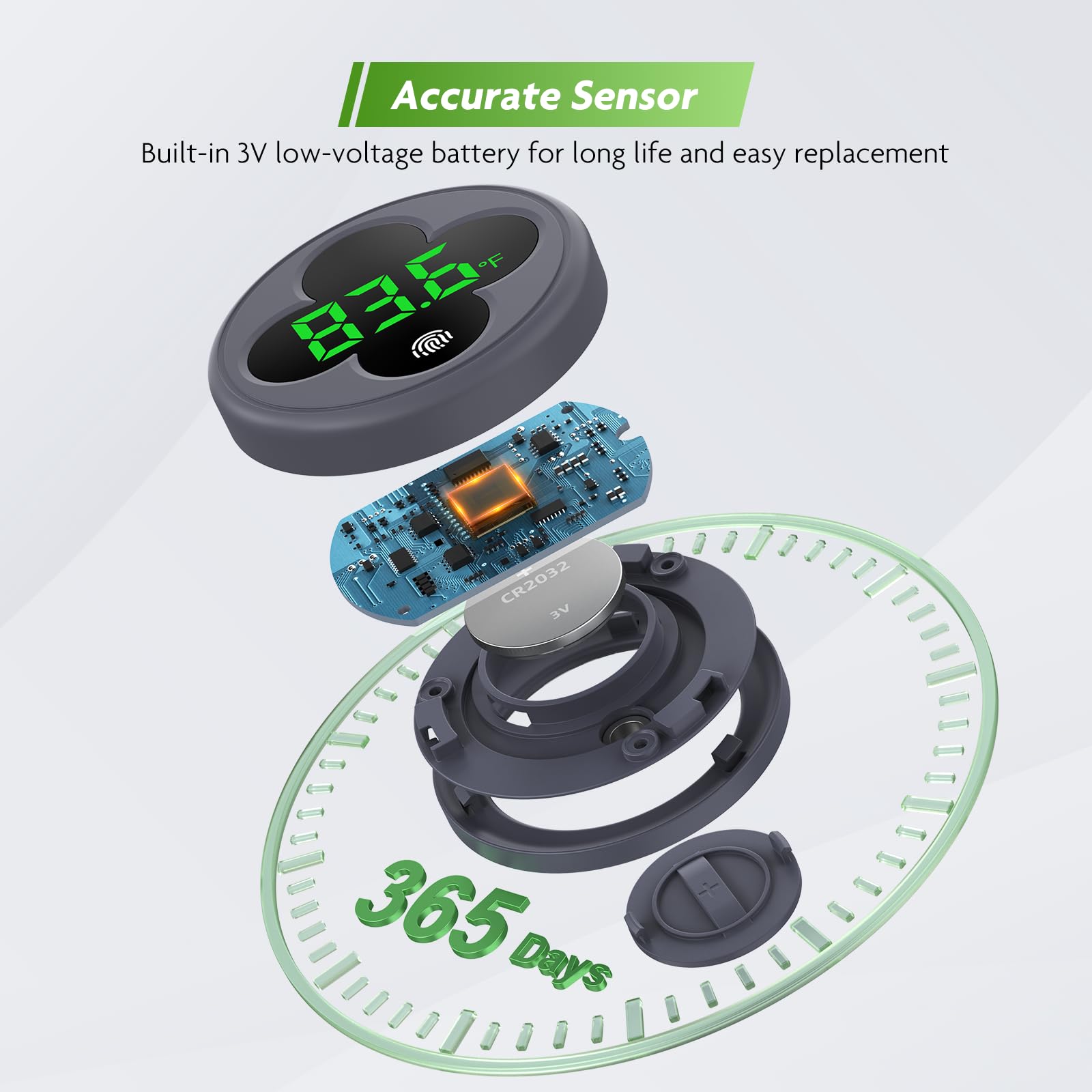 PAIZOO Aquarium Thermometer Digital, LED Fish Tank Thermometer Wireless Accurate Temperature Gauge to 0.9?, Aquarium Accessories