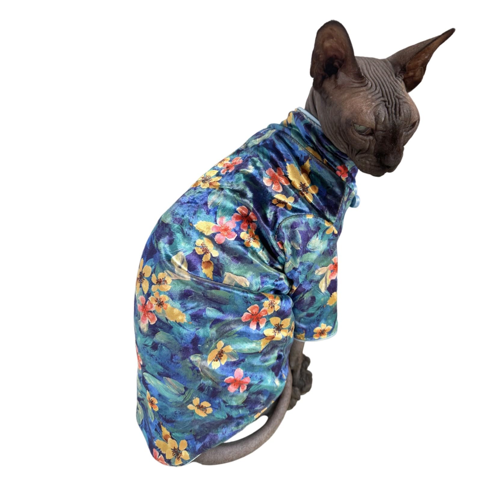 Traditional Culture Sphynx Hairless Cat Cotton T-Shirts Clothes Pet Sweater Cat Vest Pet Clothes Kitten Shirts Small Dogs Appare