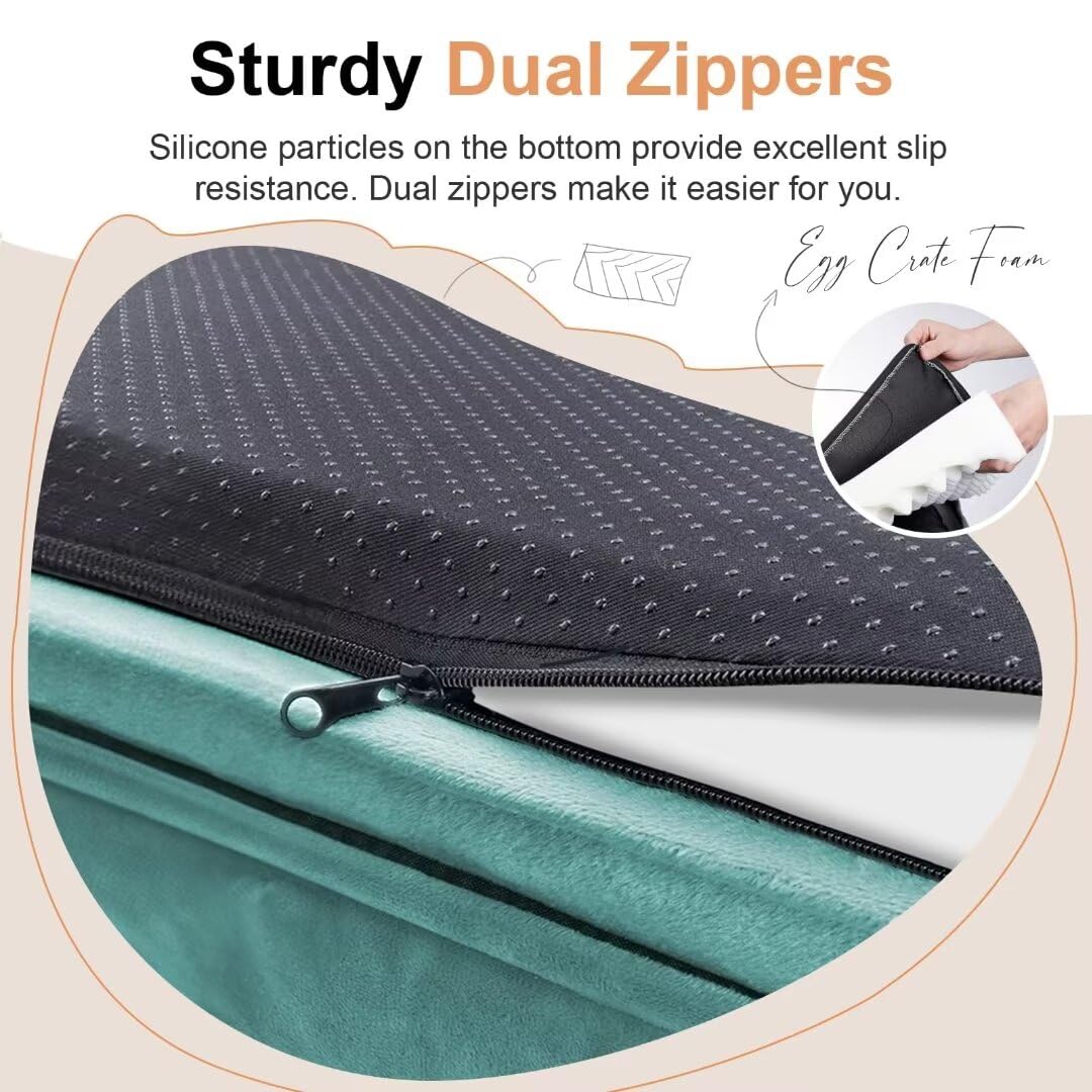 Large Dog Bed Orthopedic Washable: Beds Bolster Xl Bed Medium Large Dogs Egg Crate Foam Couch Sofa Waterproof With Removable Cover - Aqua Blue