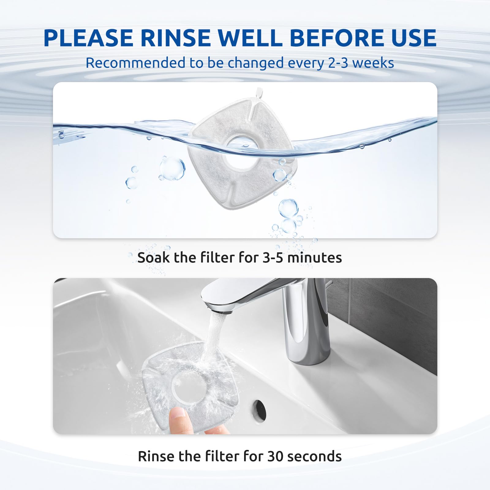 40 Pack Cat Water Fountain Filters Replacement,Compatible With Veken For 67 Oz/2L, 85 Oz/2.5L, 95 Oz/2.5L, 135 Oz/4L Automatic P