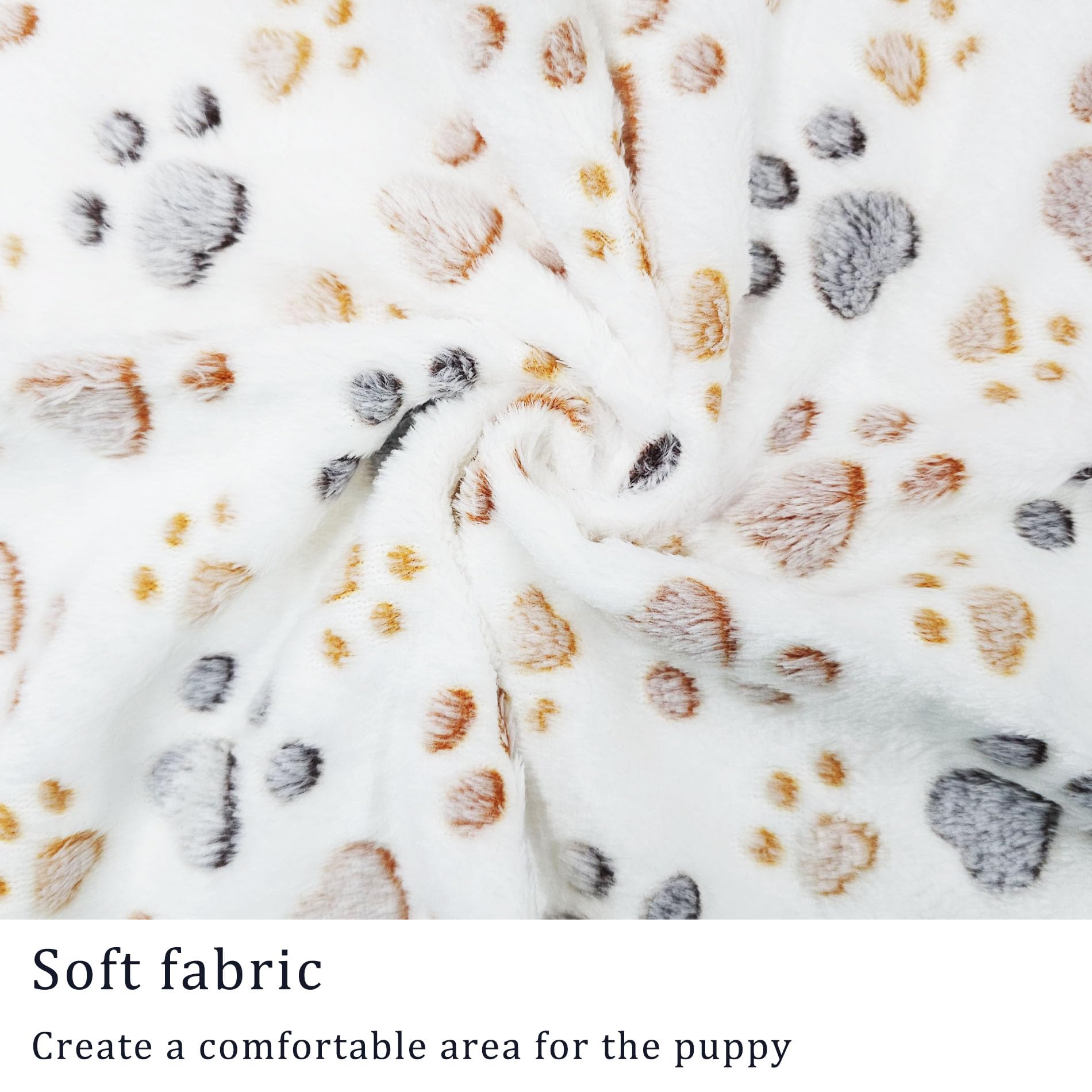 1 Pack 3 Blankets Super Soft Fluffy Premium Fleece Pet Blanket Flannel Paw Printed Throw for Dog Puppy Cat (Large 41x31, Dark