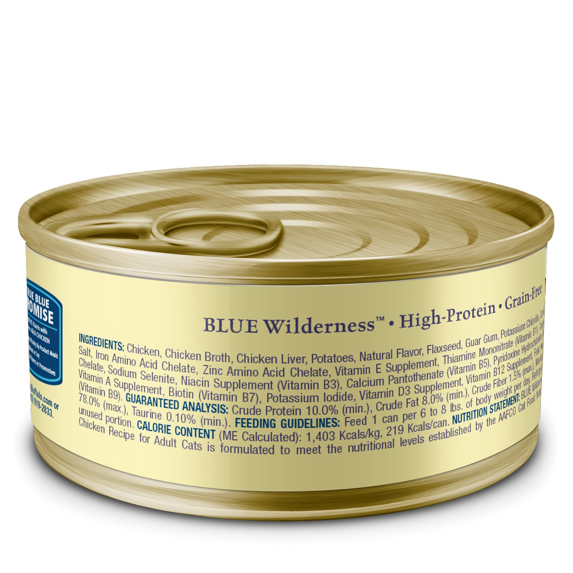 Blue Buffalo Wilderness Natural Wet Cat Food Pat  , High-Protein & Grain-Free Recipe, Chicken, 5.5-oz. Cans (24 Count)