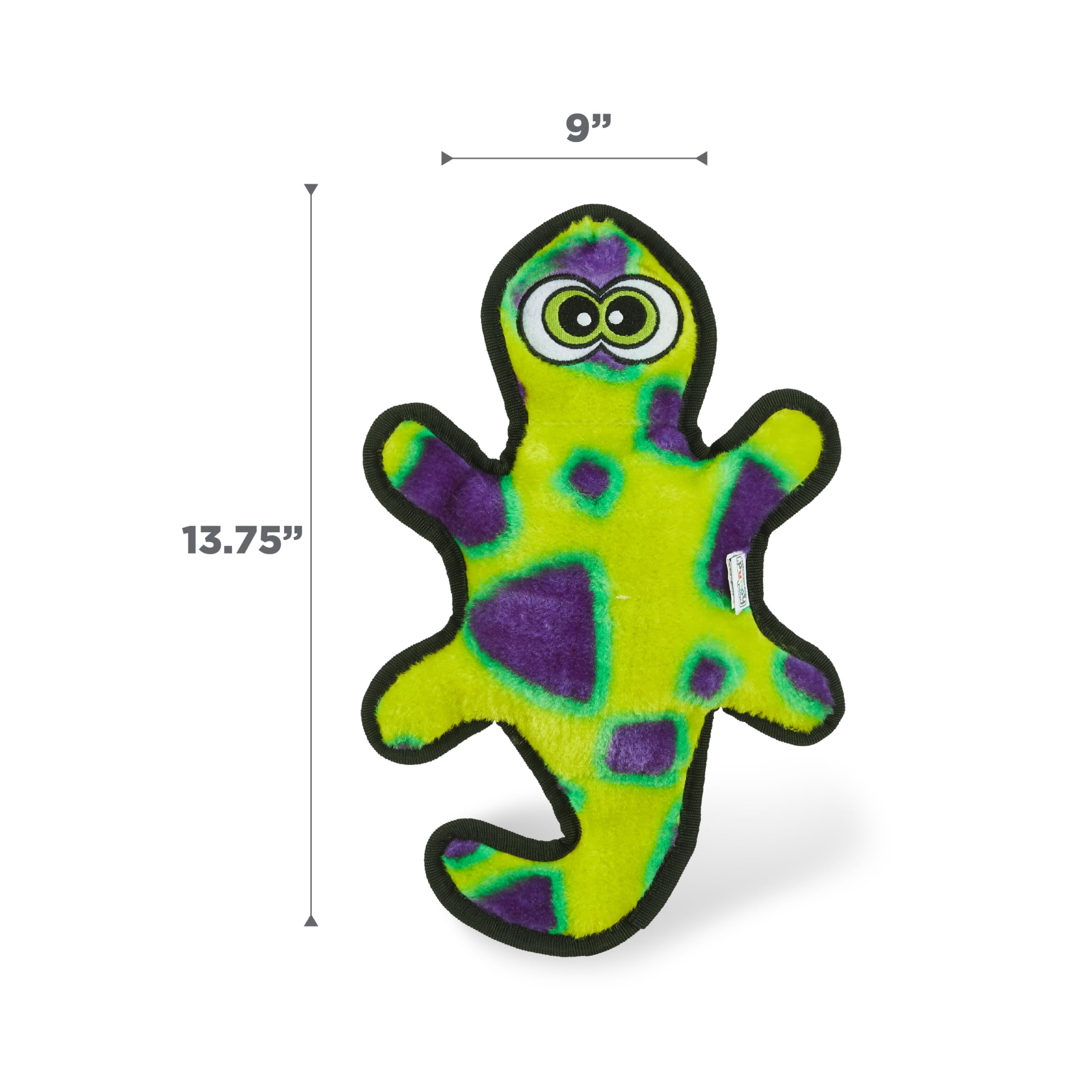 Outward Hound Durablez Tough Plush Squeaky Dog Toy, Gecko, Green, Medium