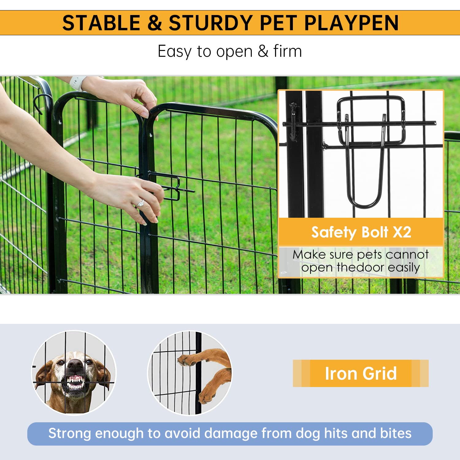 BestPet | Dog Playpen | 24 Inch, 32 Panels | Heavy Duty Metal Pet Exercise Pen | Indoor Outdoor Fence Panels | Rust-Resistant, R