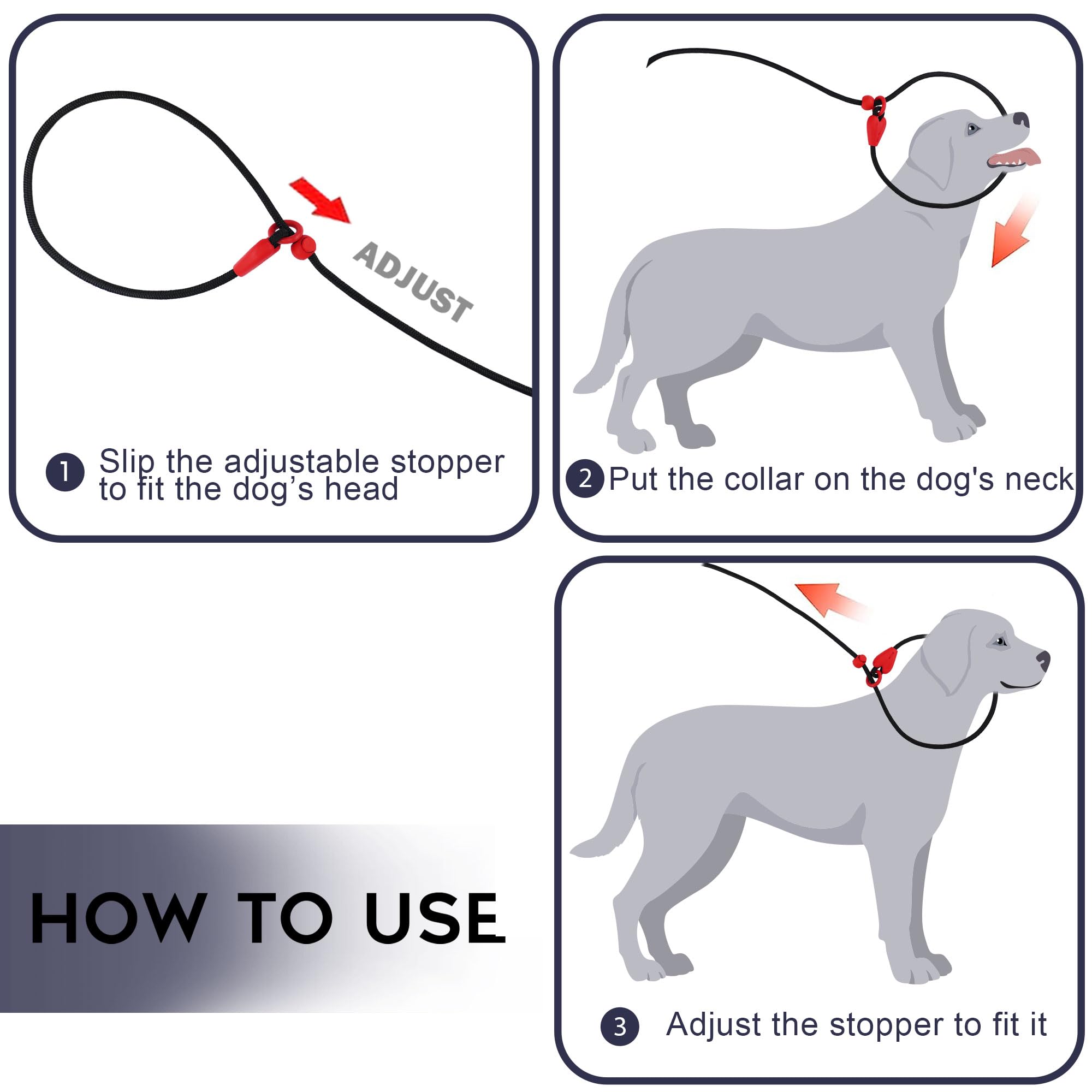 Slip Lead Dog Leash Slip Lead 6 FT Dog Training Leash 9 Colors Slip Leads for Dogs Dog Leashes for Medium Dogs No Pull Dog Leash
