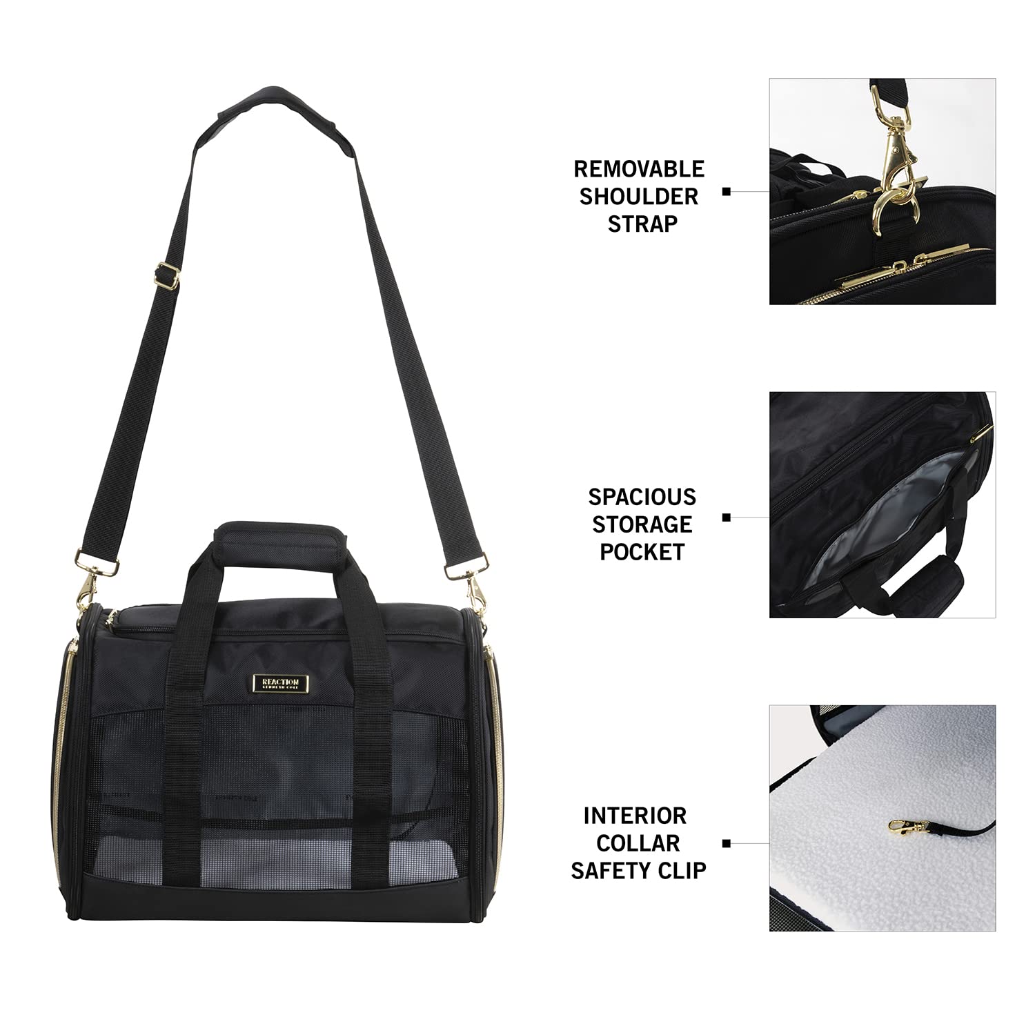 Kenneth Cole Reaction Collapsible Travel Pet Carrier Soft Multi-Entry Folding Portable Kennel Crate For Puppy Dog, Cat, And Rabbit Carrier Bag, Large Duffel Bag, Large Pet Carrier, Up To 22 Lbs