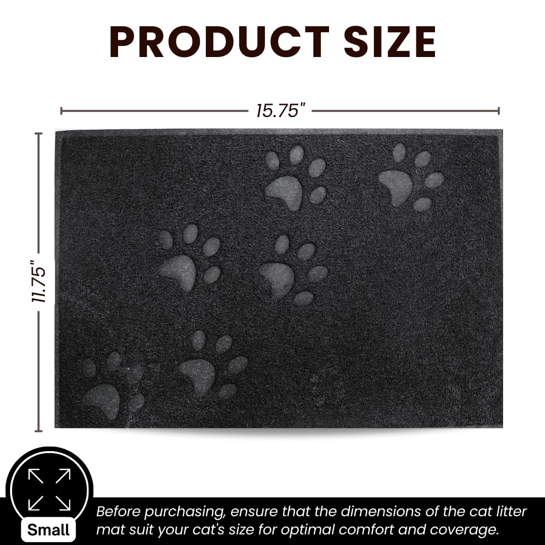 Andalus Small Cat Litter Mat, Pack of 1 - Waterproof, Non-Slip & Easy to Clean Cat Litter Box Mat for Extra Efficient Pet Litter