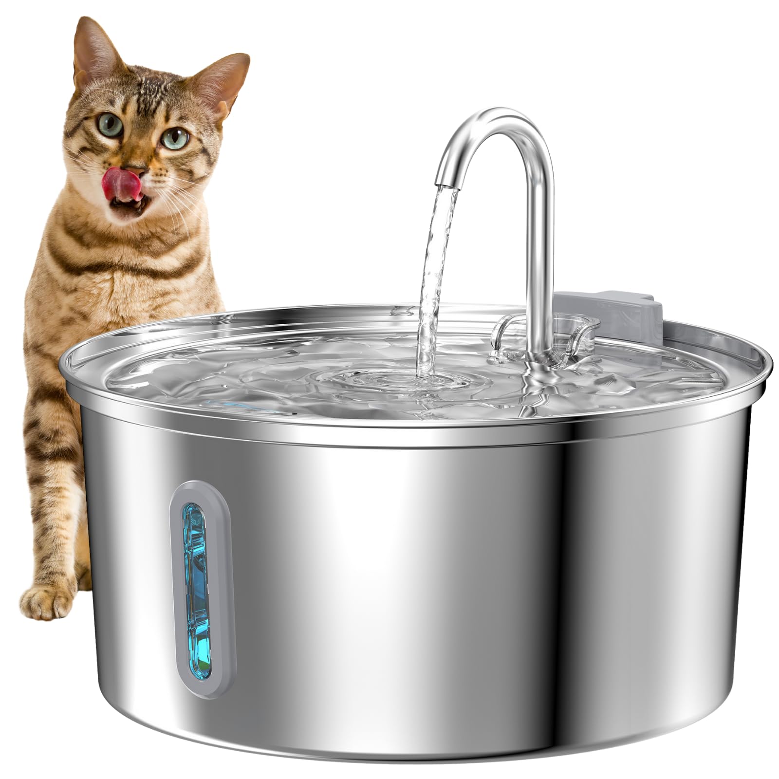 Cat Water Fountain Stainless Steel: Cat Fountain For Drinking - Automatic Pet Water Fountain For Cats Inside - 3.2L Dog Water Di