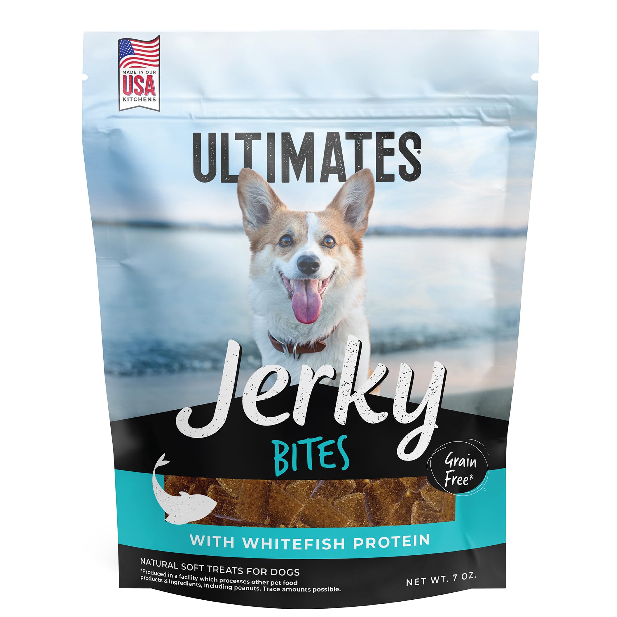 Ultimates Jerky Whitefish Bites Soft Grain-Free Dog Treats (7 oz. Pouch)
