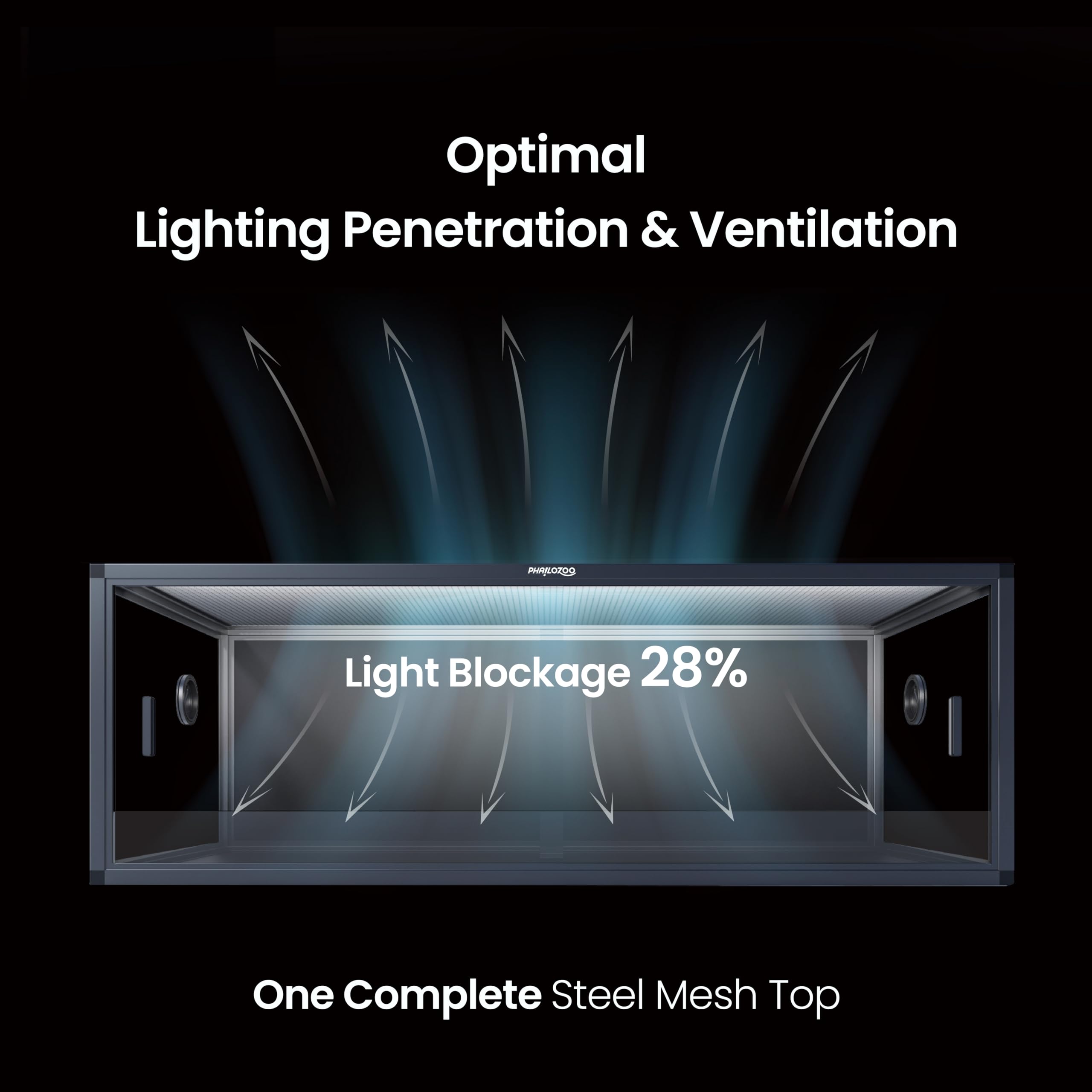 Phailozoo 85 Gallon Reptile Tank, Front Opening Snake Tank For Easy Maintenance, Reptile Enclosure With Top Screen Ventilation 4