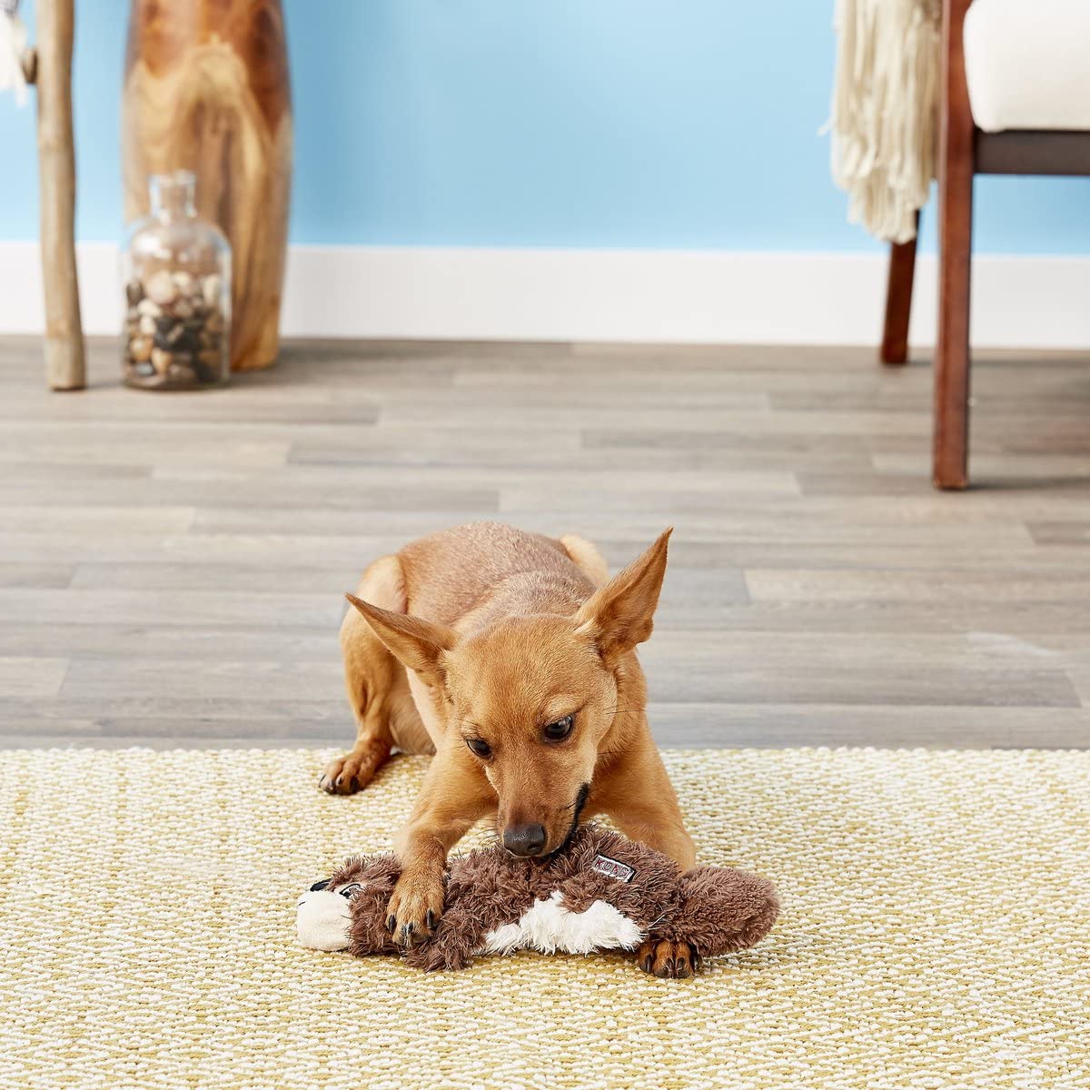 Kong - Scrunch Knots Squirrel - Internal Knotted Ropes And Minimal Stuffing For Less Mess - For Medium/Large Dogs