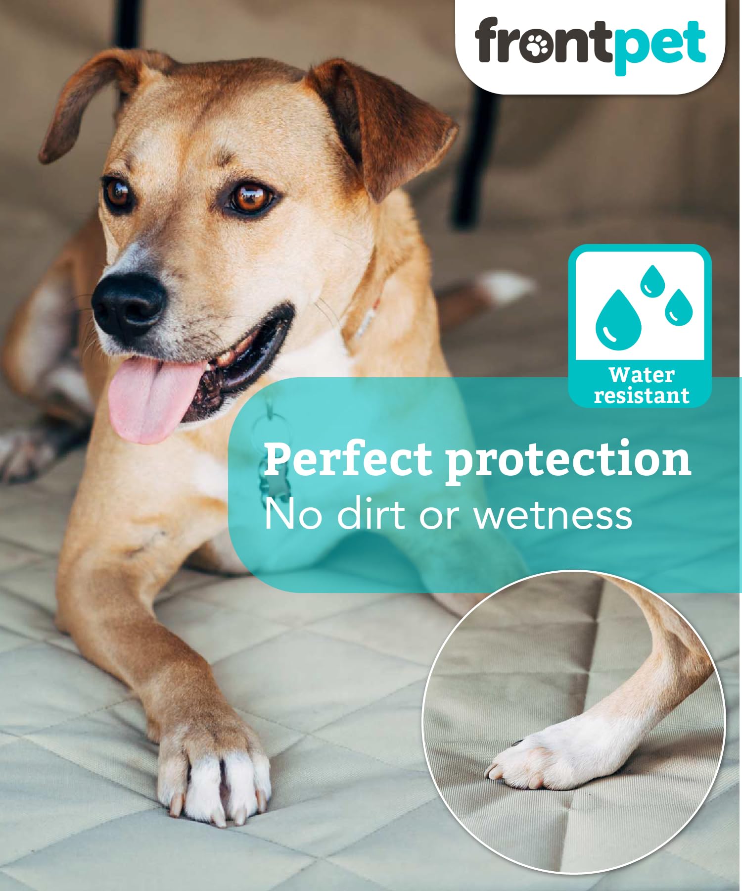 Frontpet Suv Cargo Liner For Dogs - Water-Resistant Pet Trunk Cargo Cover Mat For Suvs And Sedans With Bumper Flap Protector, Trunk Cover, Non-Slip Liner, (46' X 48') Upgraded 2025