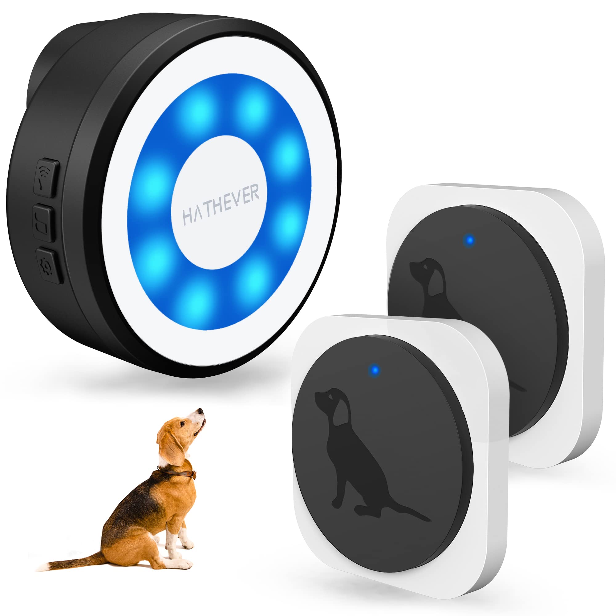 Hathever Dog Bell For Door Potty Training, Wireless Doggie Door Bell Operating At 1000 Feet With Chew Resistant Ip65 Waterproof 