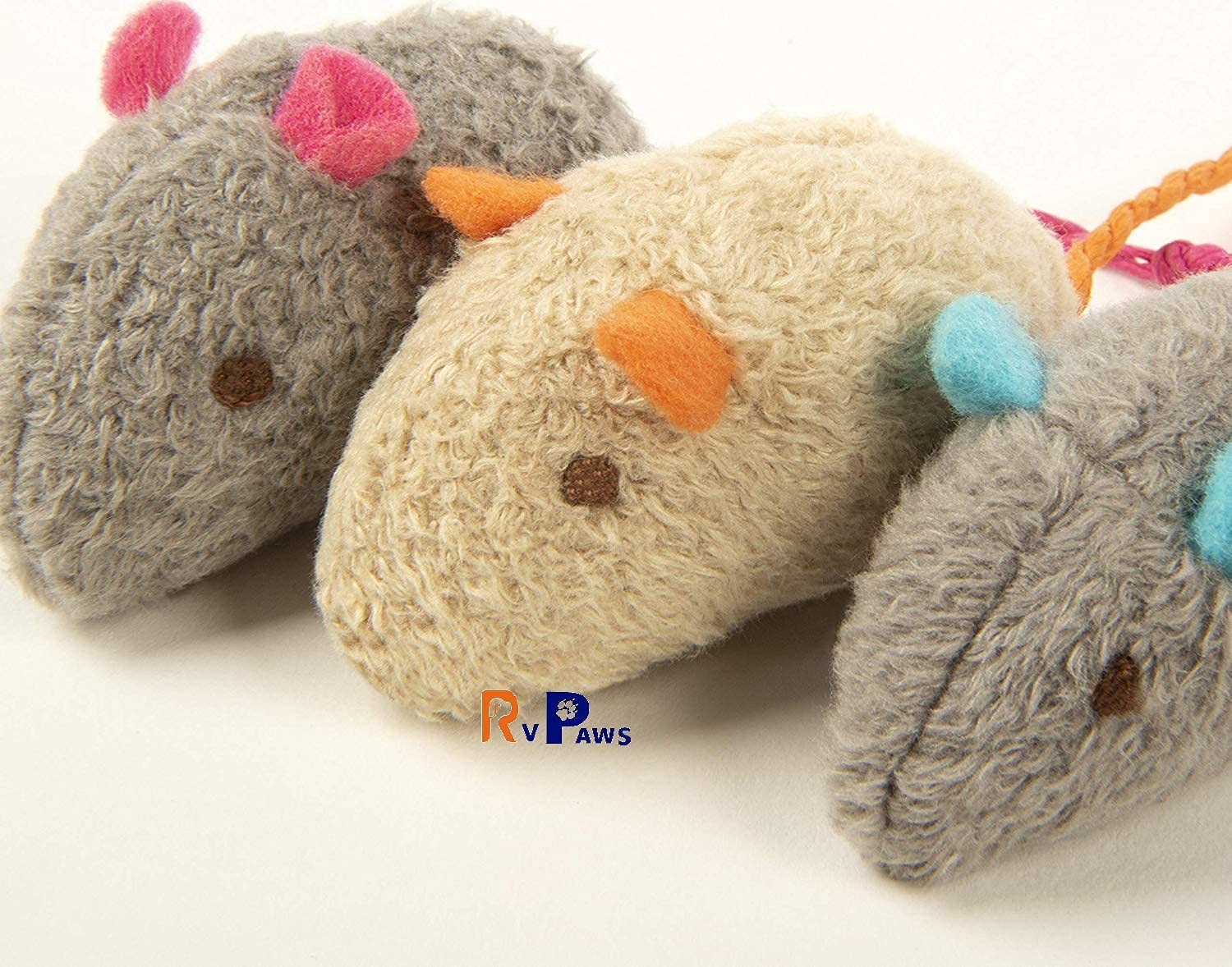 Rvpaws Cat Toy Catnip Mice Cat Cotton Toy For Kitten Cat Sisel Toy 3Pcs Pack