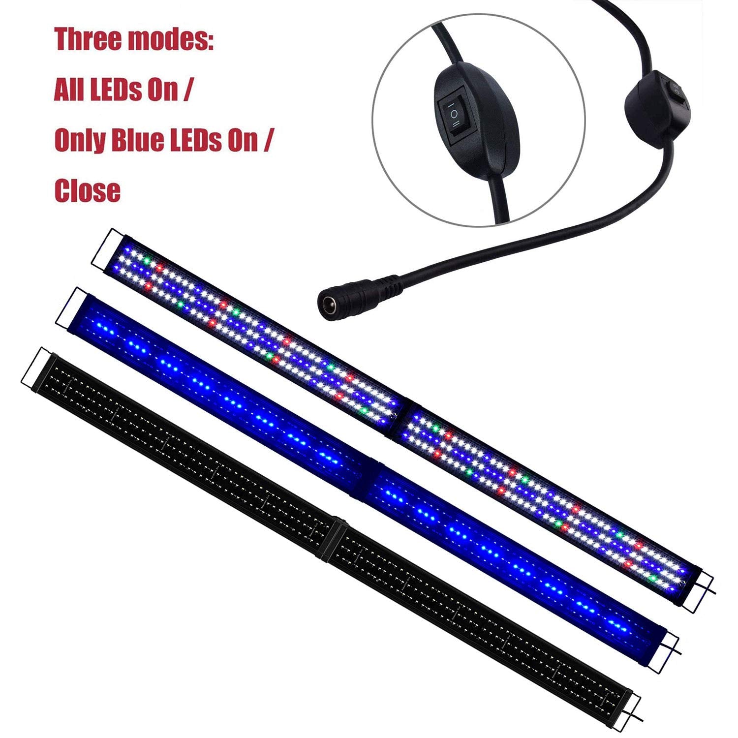 Kzkr Upgraded Aquarium Light Led Full Spectrum 72-84 Inch Foldable Adjustable Hood Lamp For Freshwater Marine Plant 180-210 Cm M