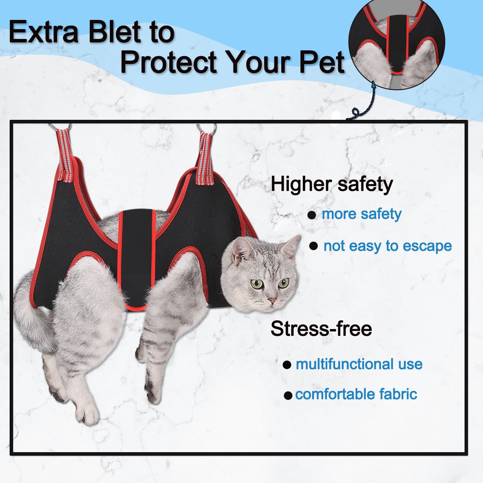 Ato-Djcx Cat Grooming Hammock Harness For Small Dogs,Pet Hammock Restraint Bag,Dog Grooming Sling For Trimming Nail And Ear/Eye