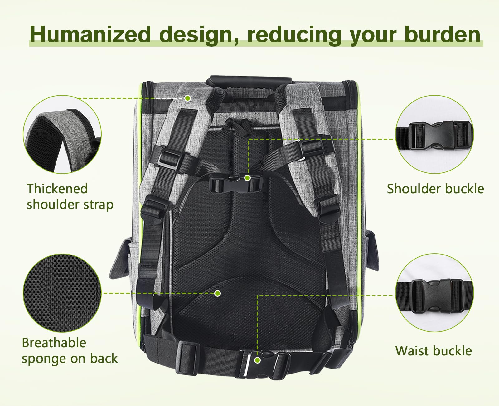 Pecute Cat Carrier Backpack - Expandable, Breathable Mesh, Grey, L, Model PC-PCB03 for Cats & Small Dogs Up to 17 Lbs, Great for Travel & Hiking