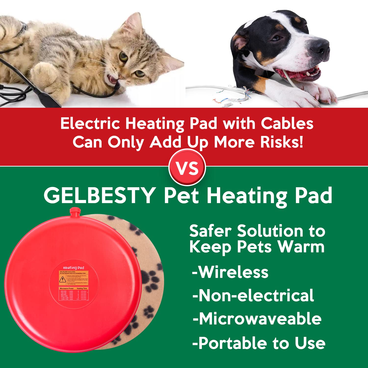 Original Pet Heating Pad Microwave, Snuggle Warming Safe Outdoor Newborn Kitten Puppy Pet Bed Warmer, Gel Reusable Heat Disc, Waterproof Heating Disk For Dog, Cat, Rabbit And Guinea Pig, Pet Gifts