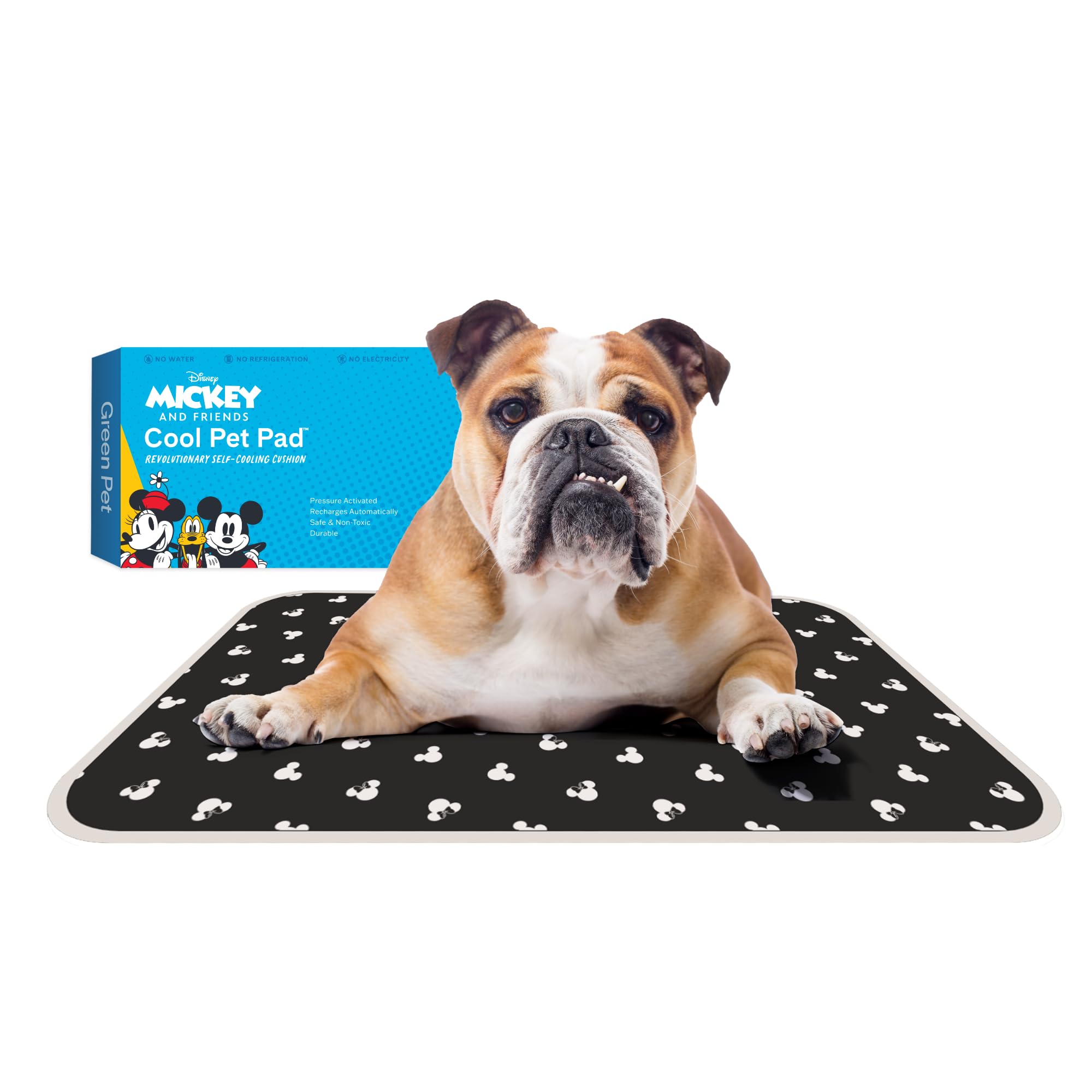 The Green Pet Shop Cool Pet Pad - Medium, Disneys Mickey & Minnie Mouse - Self-Cooling, Pressure Activated Mat for Dogs & Cats f