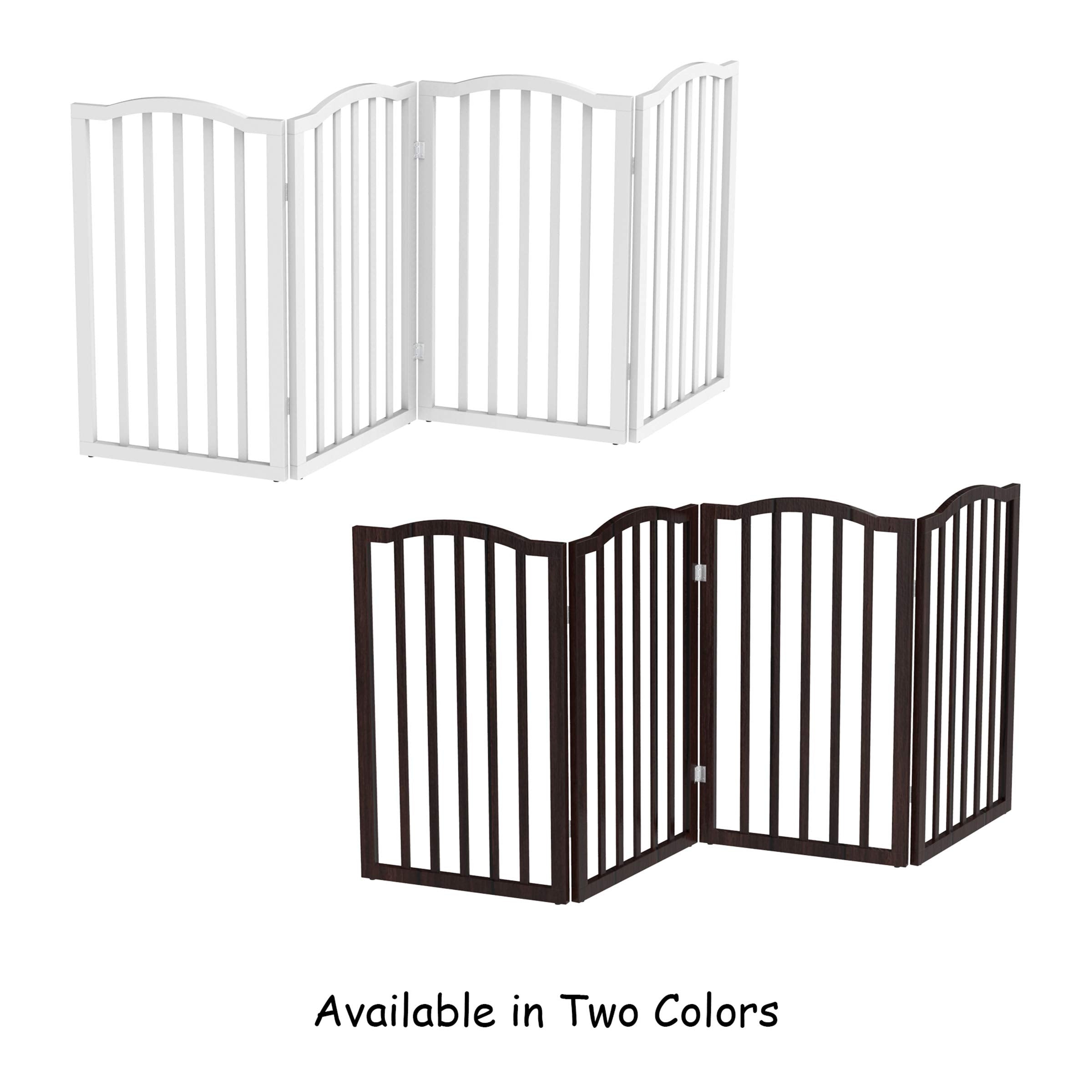 Petmaker Freestanding Pet Gate - Wooden Folding Fence For Doorways, Halls, Stairs & Home - Step Over Divider - Great For Dogs &
