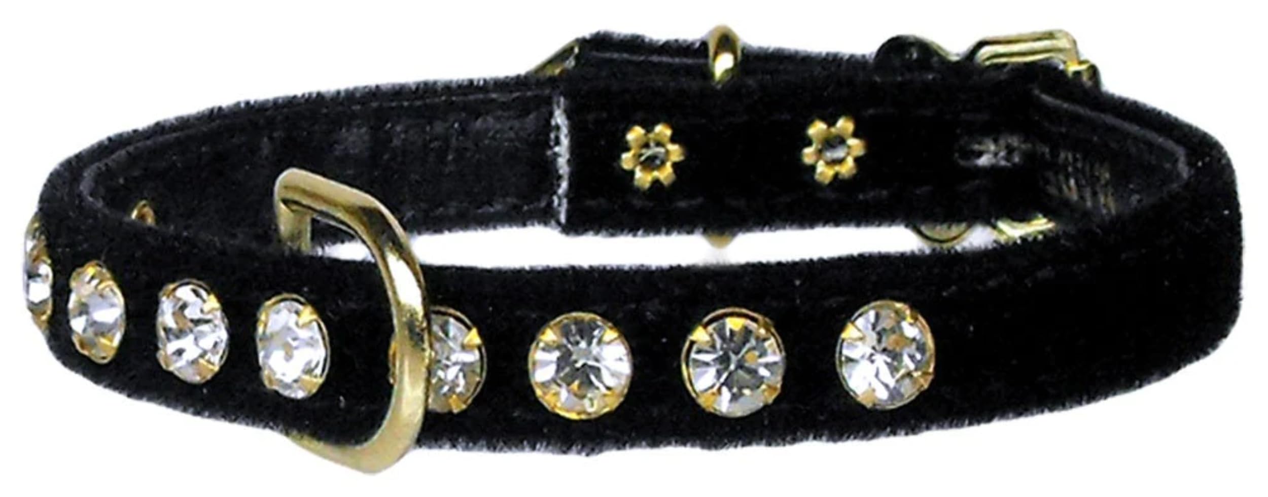 Dog, Puppy & Pet Collar, 16 Crystal Velvet Black 12