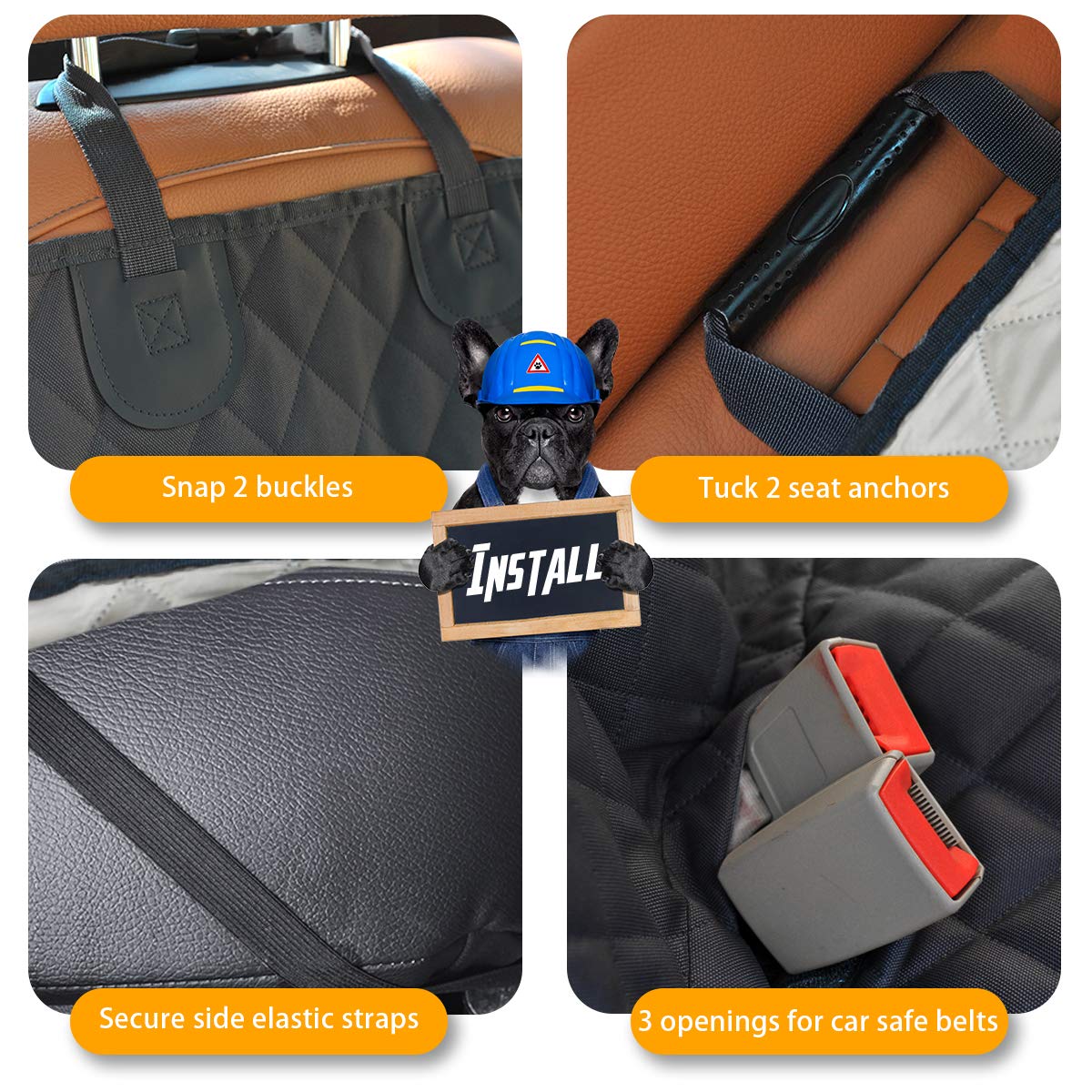 Honest Dog Car Seat Covers, Dog Seat Cover With Side Flap For Cars, Trucks, And Suv'S - Waterproof & Nonslip Pet Seat Cover For