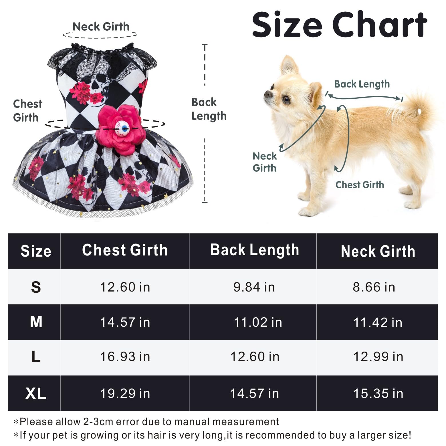 Dog Halloween Dress Skeleton Halloween Costumes For Dogs Funny Halloween Puppy Dress With Flower For Small Dogs Cats S