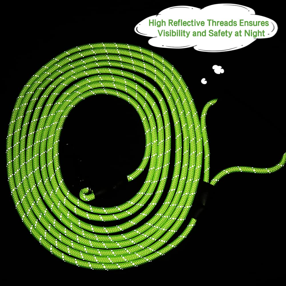 Vivifying Floating Long Dog Leash, 20Ft Dog Training Leash For Swimming And Lake, Reflective Long Rope Lead With Soft Handle For Outside, Yard, Camping, Hiking And Beach (Green)