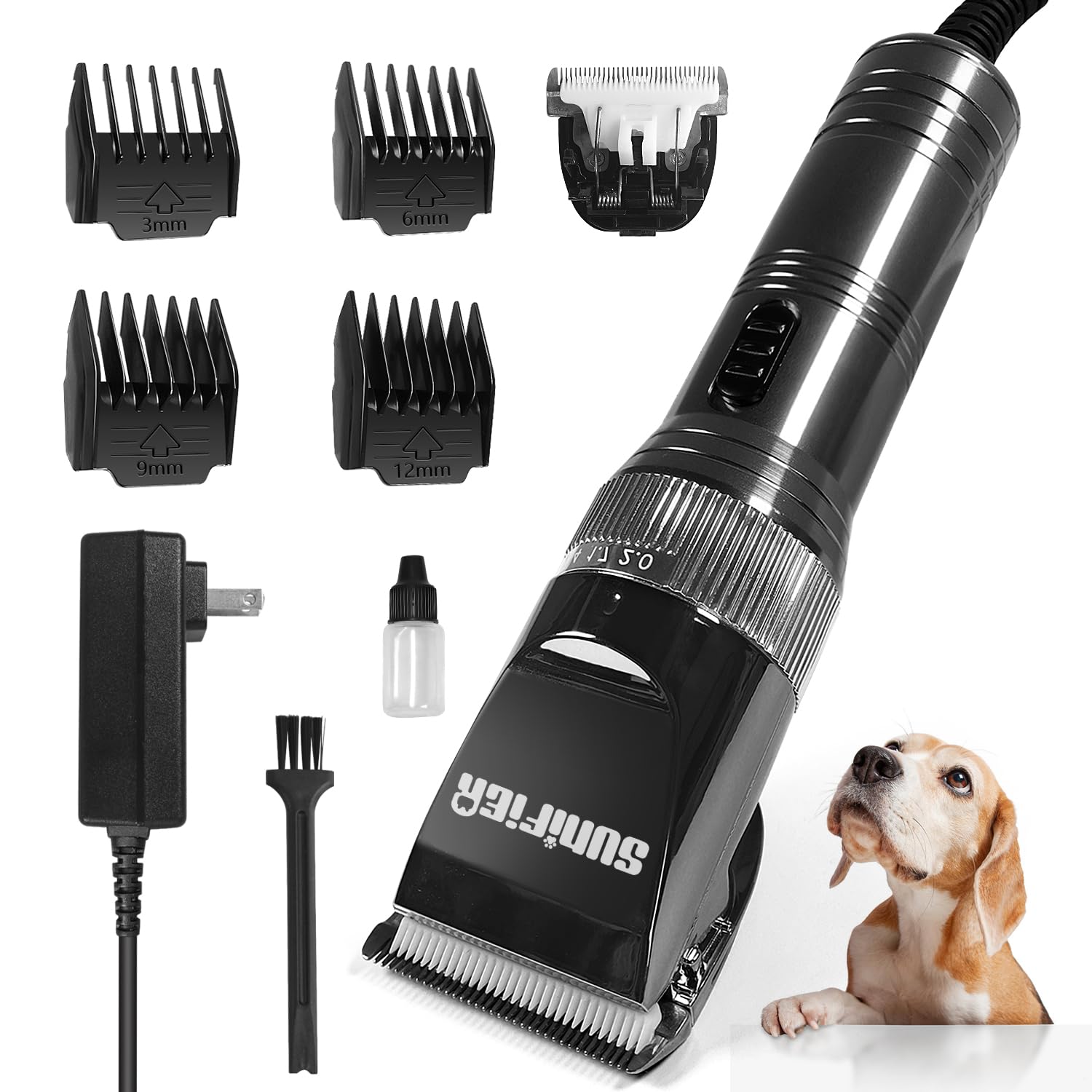 Sunifier Professional Dog Grooming Clippers For Thick Coat - Dog Hair Trimmer For Grooming Kit- Sheep Shears For Thick Hair - Pe