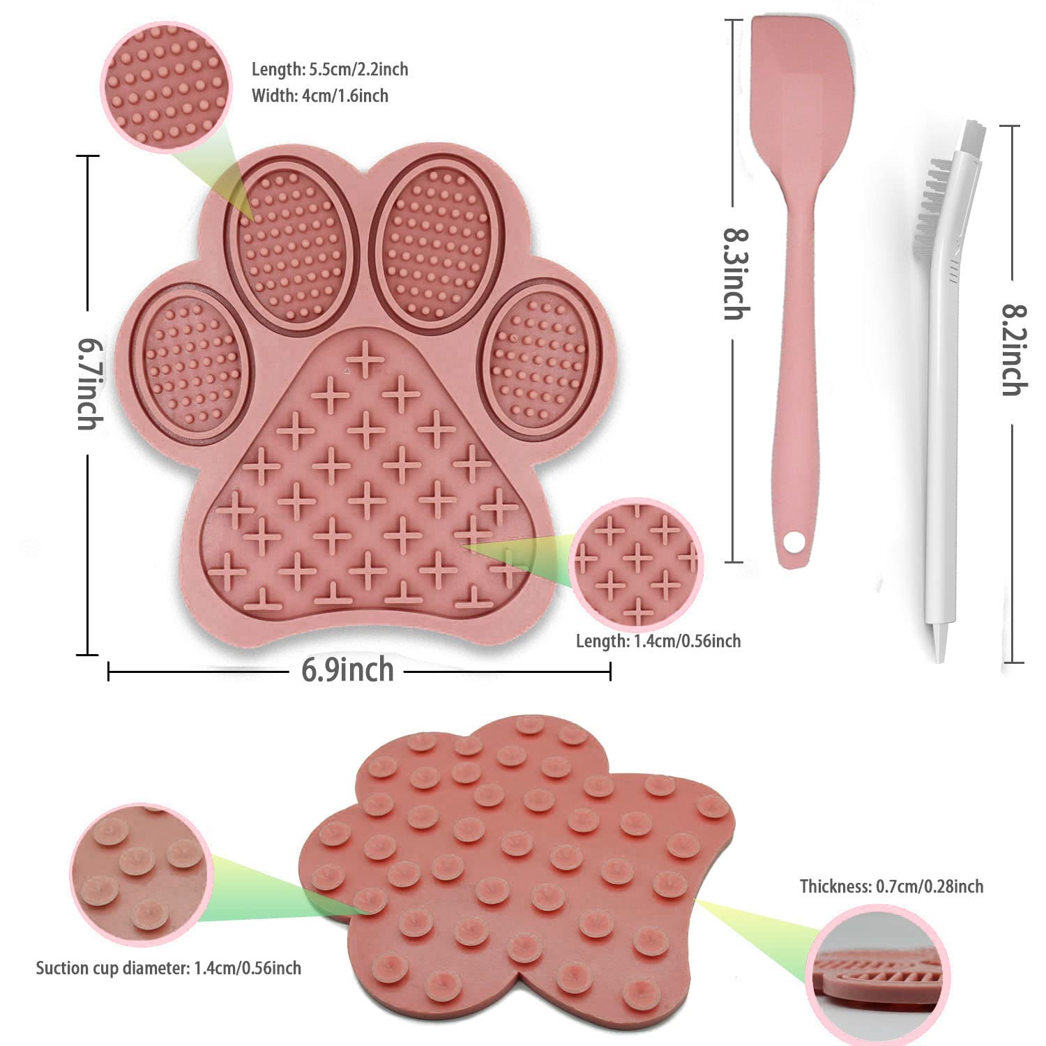 Lick Mat For Dogs And Cats, Premium Lick Pad With Suction Cups,Dog Slow Feeder Dowl Mat For Bathing Grooming Nailing Trimming, F