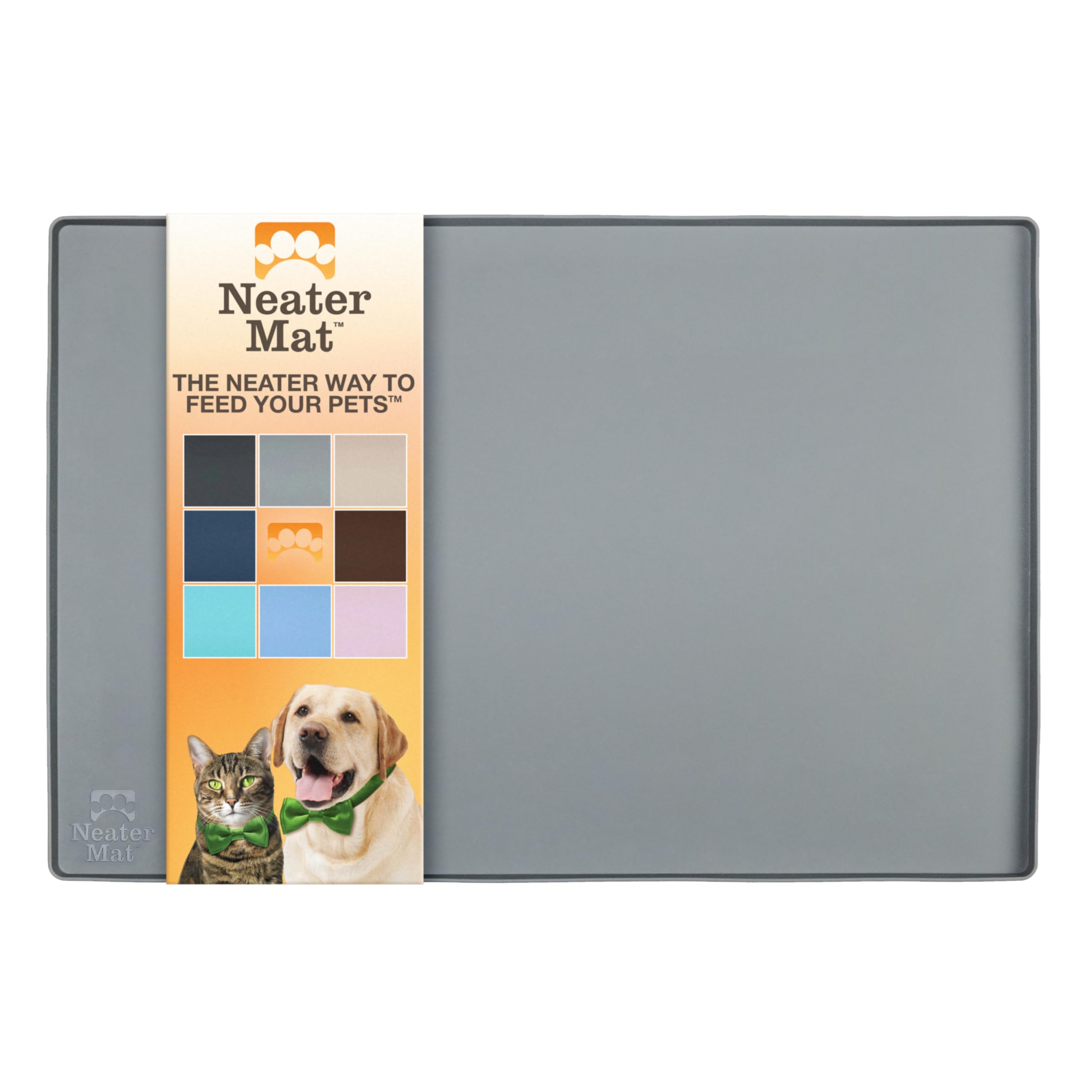 Neater Pet Brands Neater Mat Pet Mats for Food and Water, Cat & Dog Bowl Mat Waterproof Silicone, Feeding Tray, Dog Food Mats fo