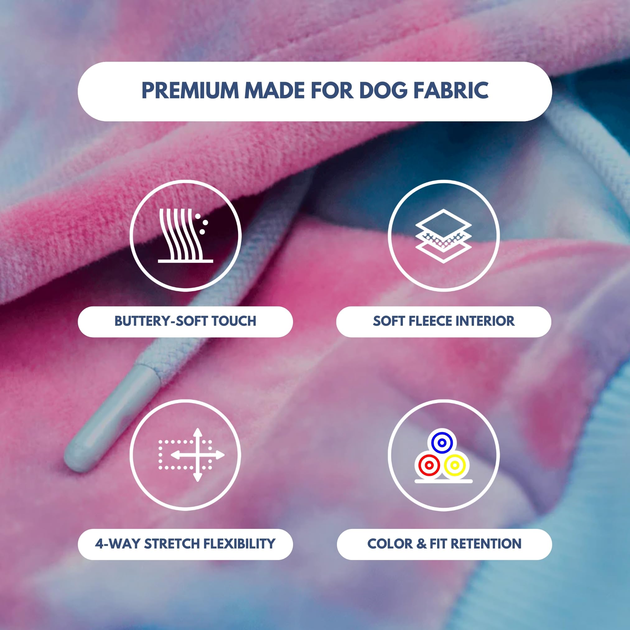 Spark Paws Dog Hoodie - Premium Quality, Buttery Soft, Superior Comfort And Fit, Calming Fleece Interior, Suitable For All Breeds - Snow Cone Skydye - L