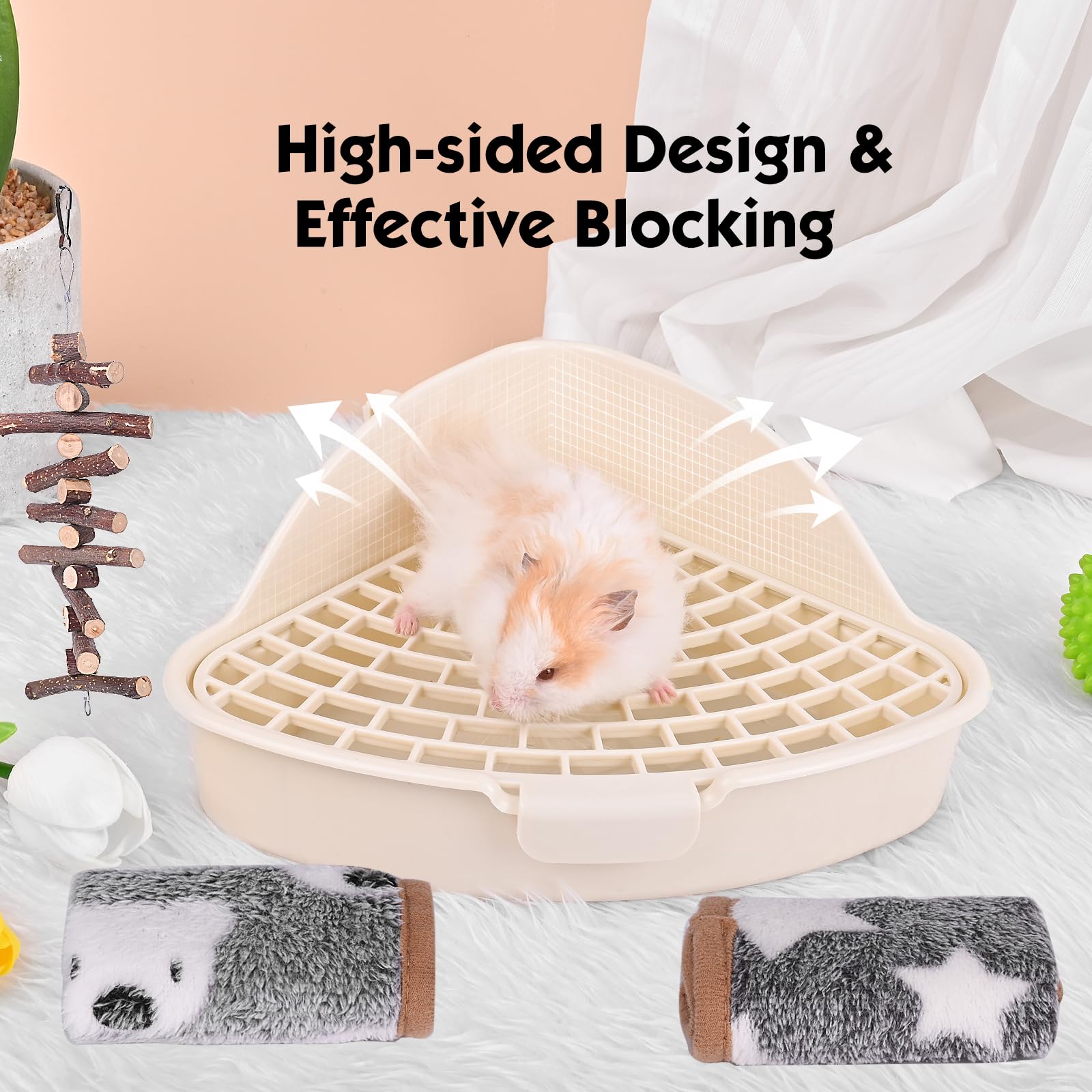 Rubyhome Triangle Potty Trainer Corner Litter Bedding Box Pet Pan For Baby Rabbit, Chinchillas, Small Guinea Pigs, Ferret, Gales