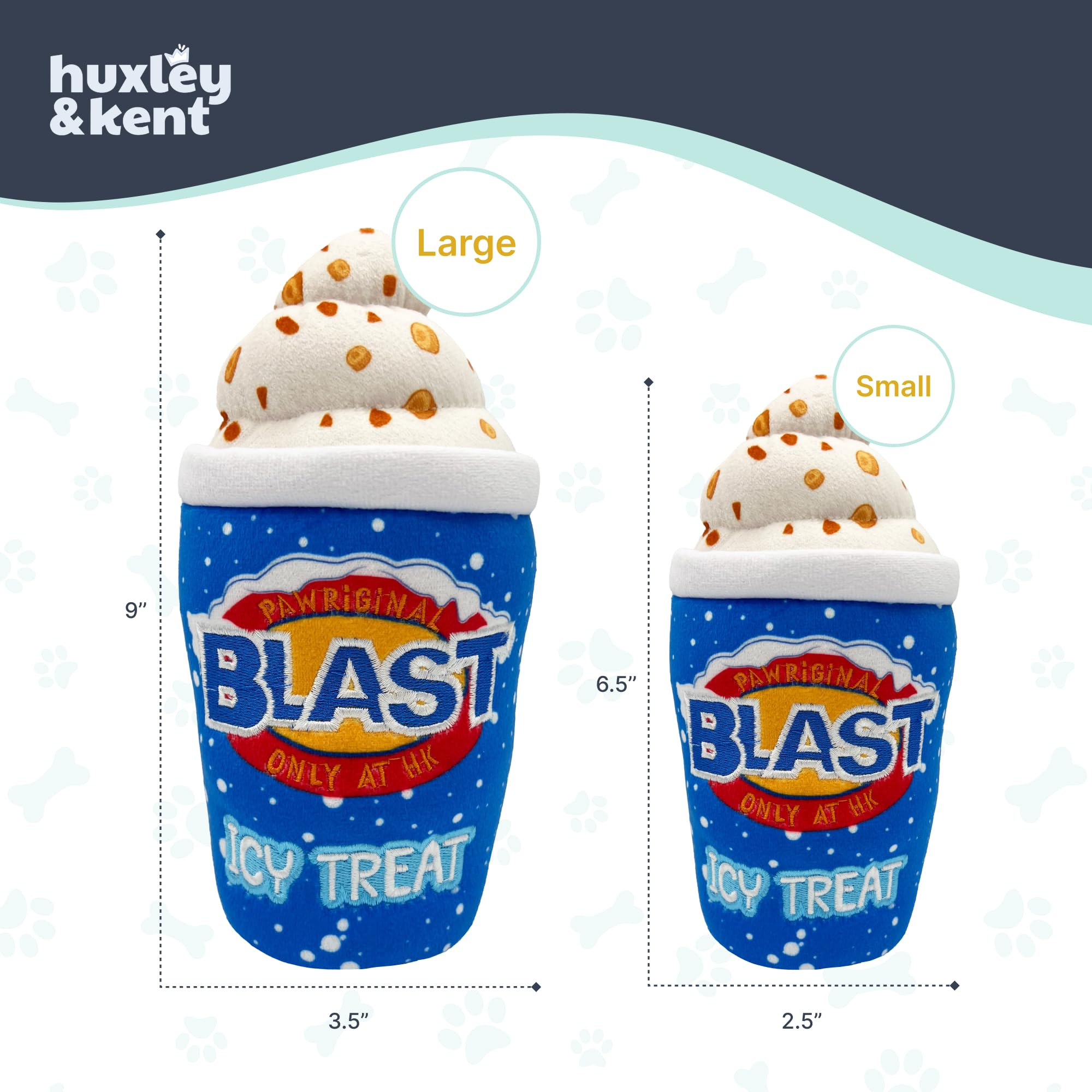 Huxley & Kent For Dogs - Arctic Blast Treat (Large) - Funny Dog Toy - Power Plush Dog Toy With Squeaker - Dog Gift - Fun, Durabl