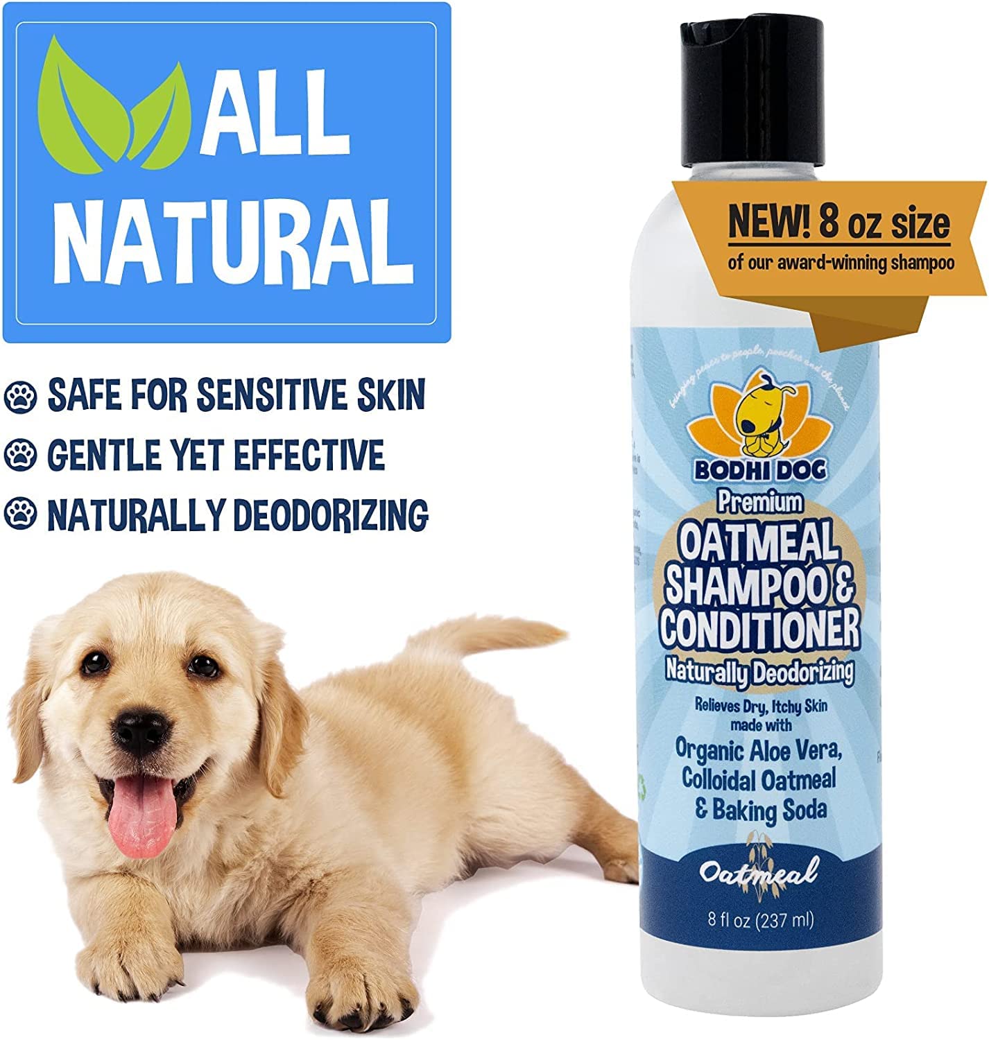 Bodhi Dog Baby Powder Scented Cat & Dog Cologne 4Oz + Oatmeal Dog Shampoo & Conditioner For Pet Grooming 8Oz | Moisturizing Dog Shampoo For Sensitive Skin | Deodorizing Cat And Dog Grooming Bundle