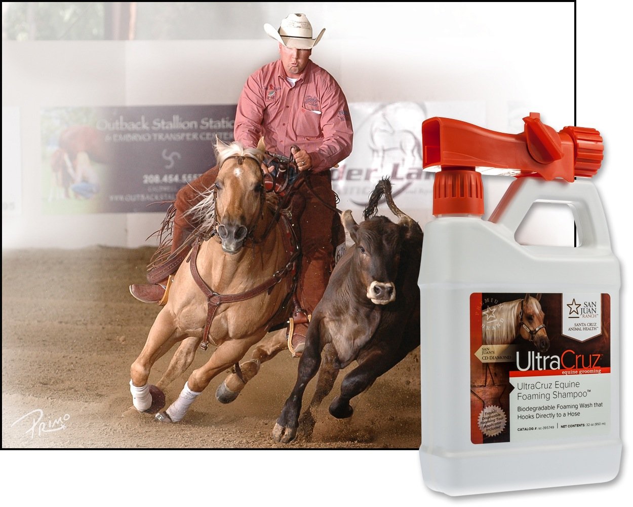 Ultracruz Equine Foaming Horse Shampoo With Travel Applicator, 32 Oz