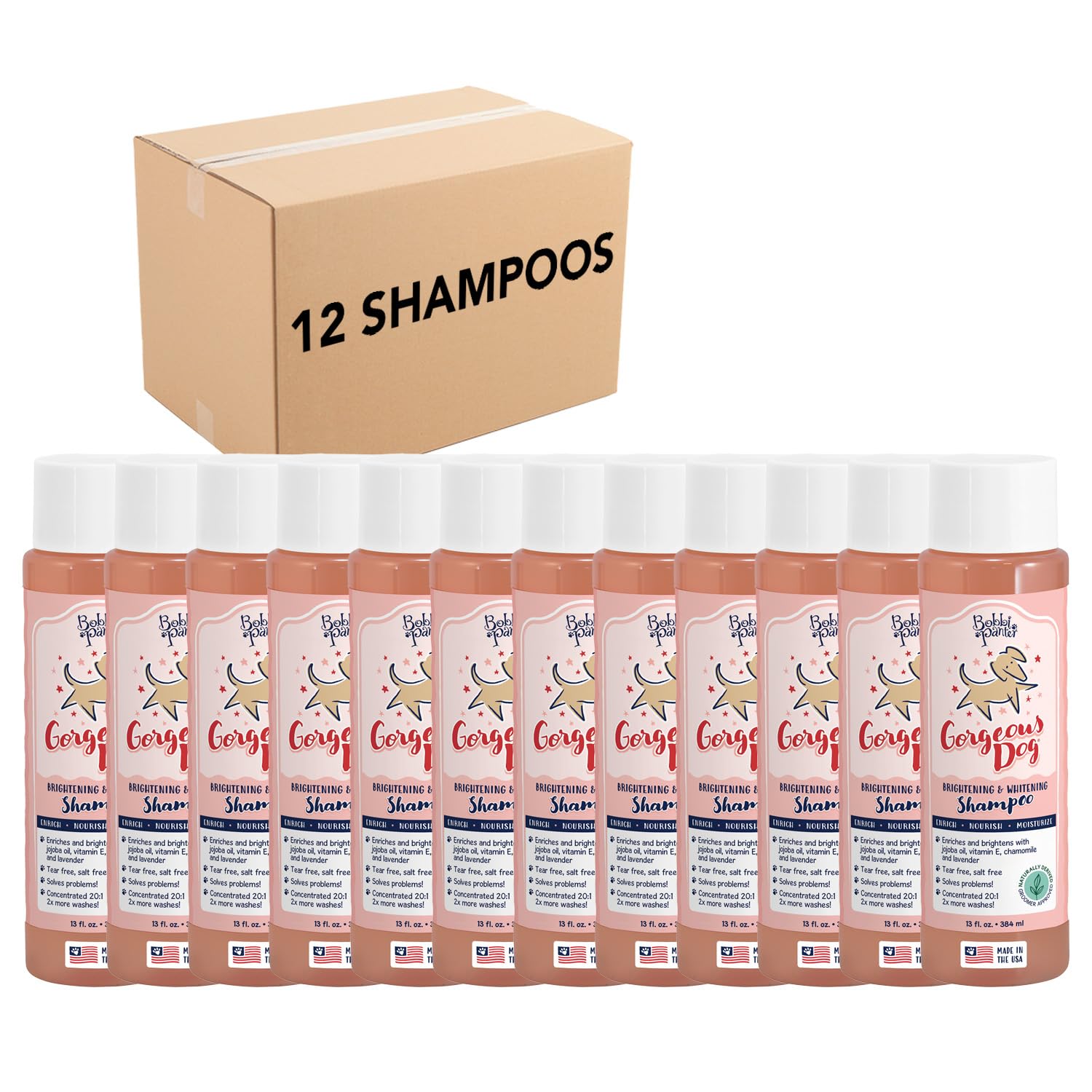 Bobbi Panter Gorgeous Dog Shampoo For Brightening & Whitening - Natural Ingredients, Tear-Free, Paraben-Free, Ph-Balanced, 20:1 