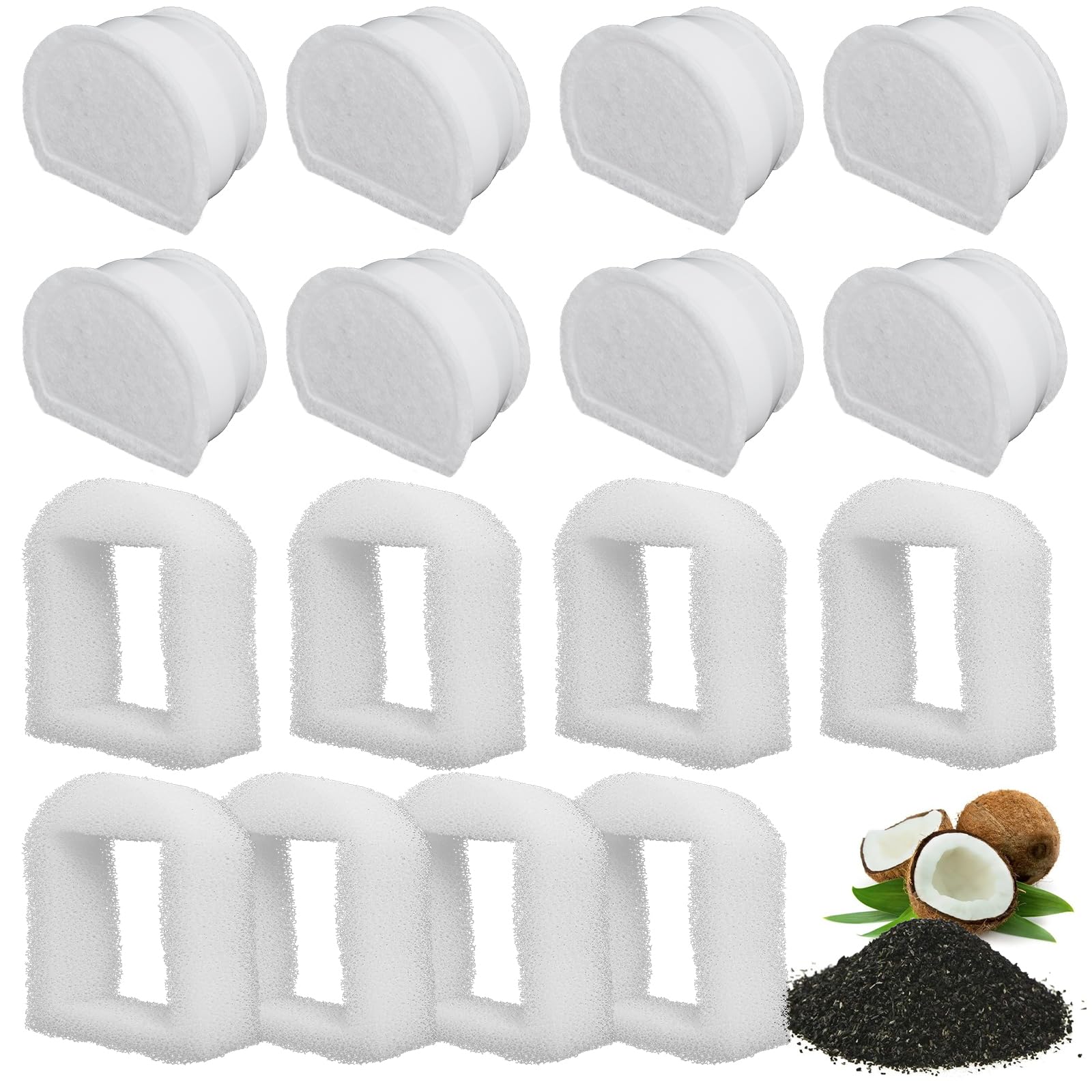 Foam Pre-Filter And Carbon Filter For Petsafe Compatible With Drinkwell Fountain Stainless Steel 360 Avalon, Pagoda Seascape And