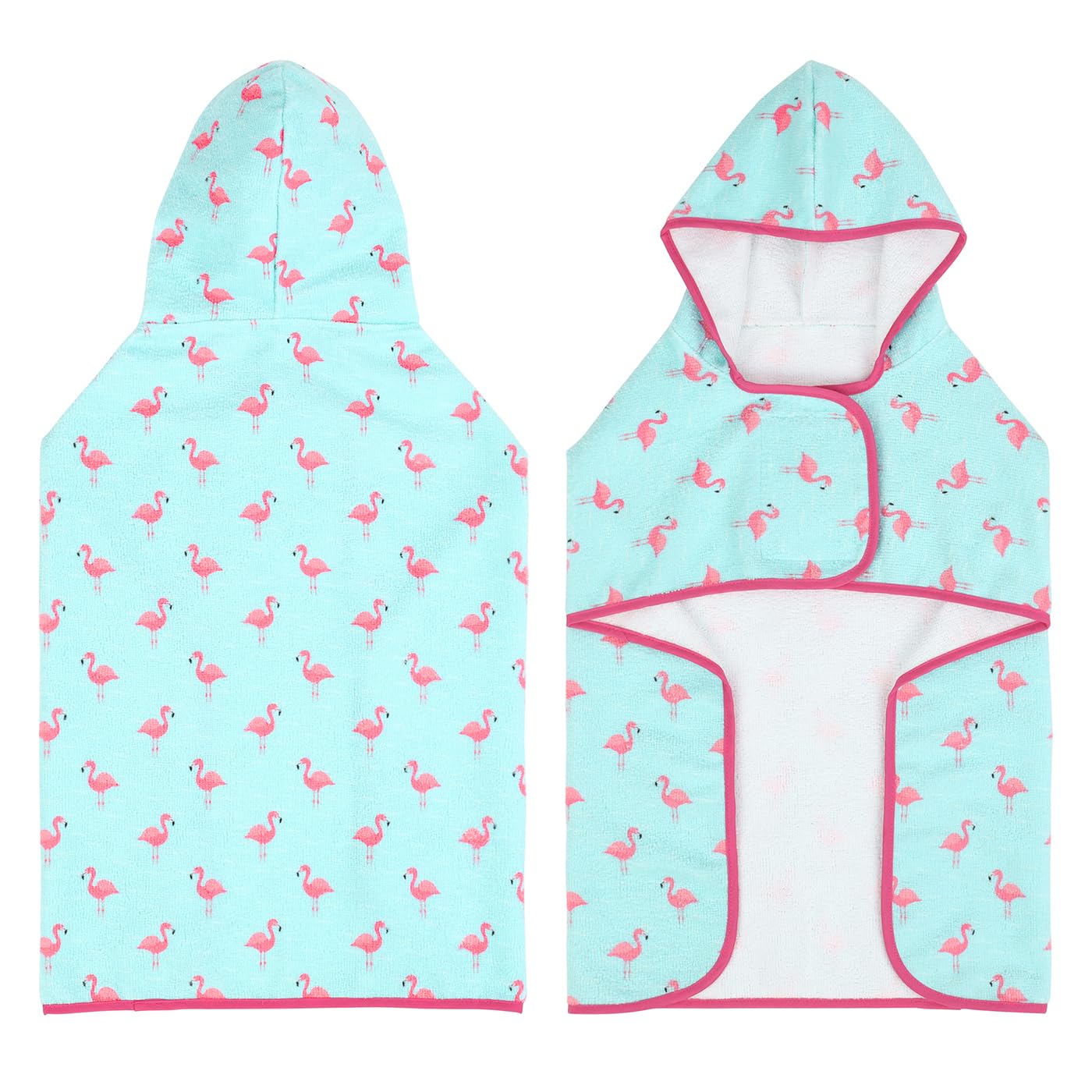 Hde Dog Bathrobe Super Absorbent Quick Drying Towel With Hood For All Dog Breeds Sizes S-Xxl - Flamingos - L