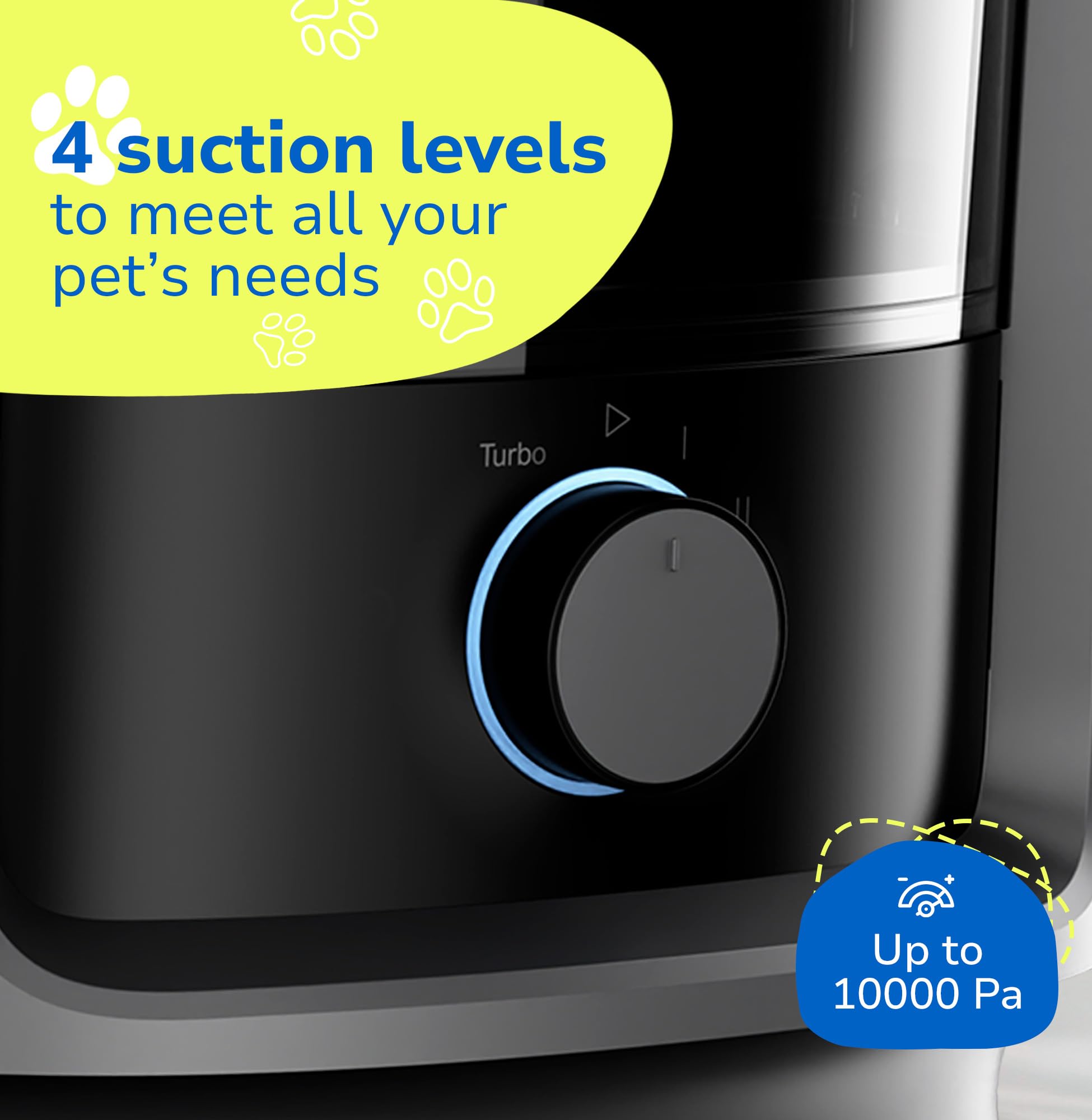 Pet'S Dream Dog Grooming Vacuum Kit, 3.5L Dust Cup, Low Noise, 4 Suction Modes, Hepa Filter, Black, For Dogs